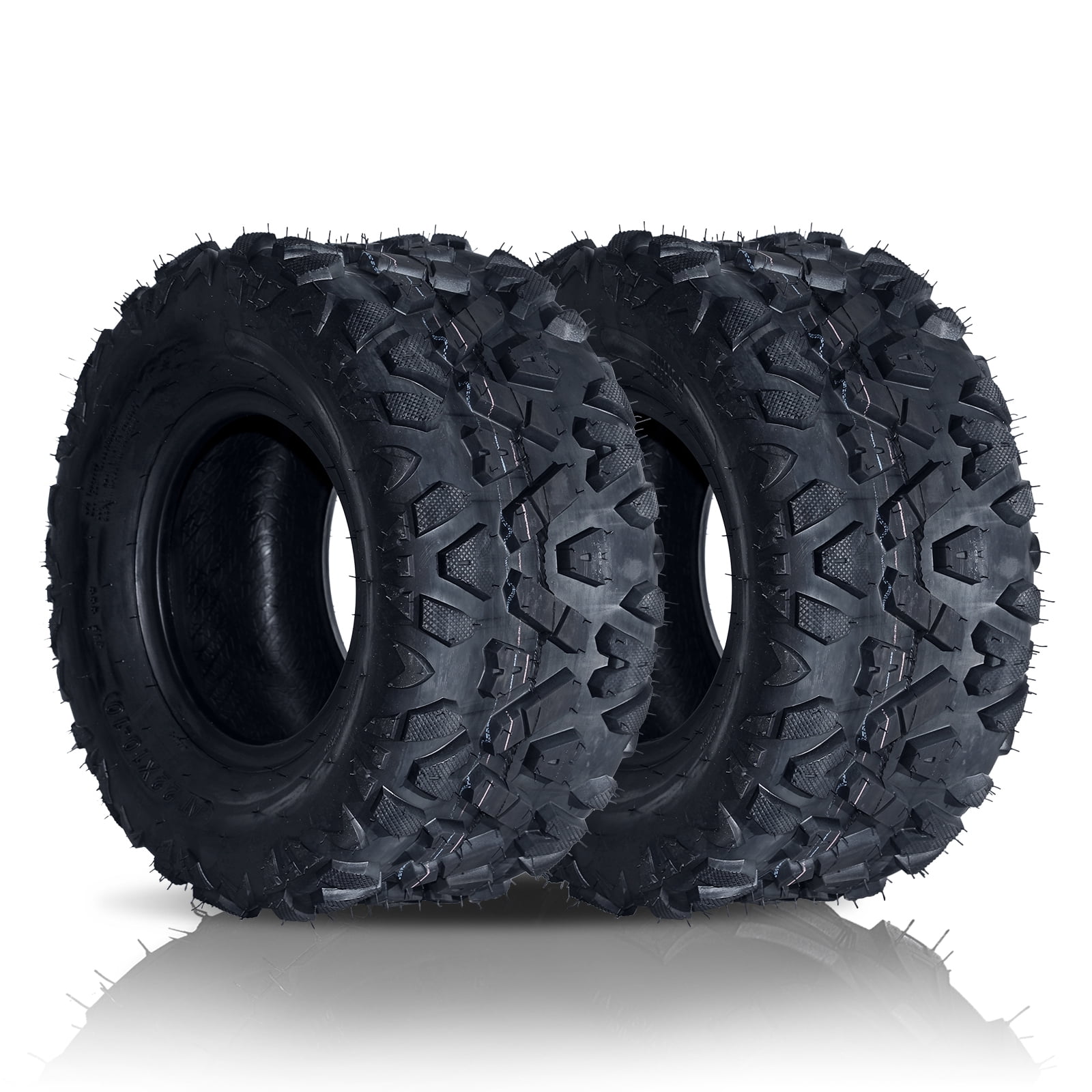 Ktaxon ATV UTV All Terrain Tires 4 Ply Tubeless Directional Knobby Trail Tires (Set of 2, 22x10-10) wm8m3