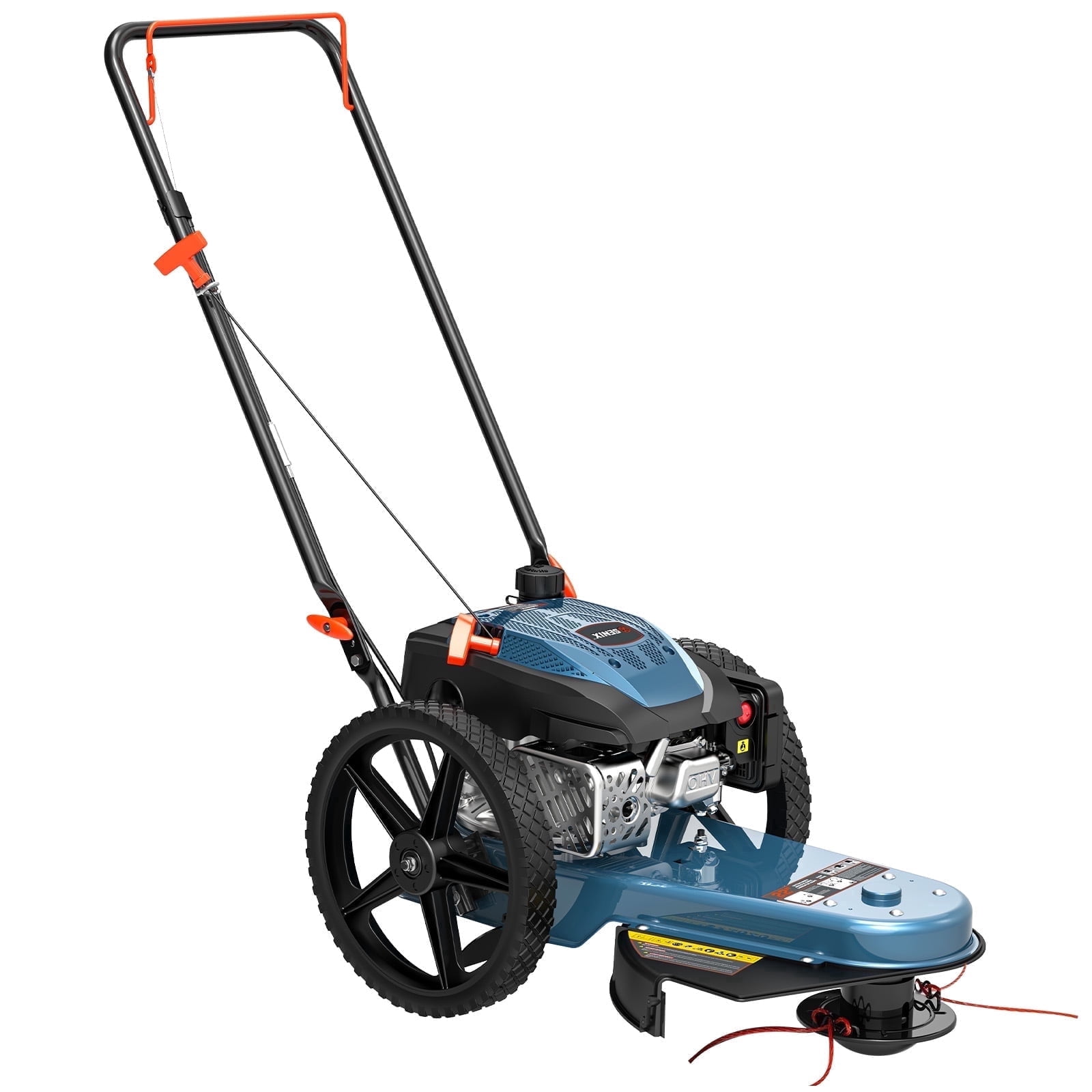 Senix 22 in. Walk-Behind Gas String Trimmer, 160cc 4-Cycle Brush Cutter with 5-Position Height Adjustment (22 in.) jj8cd