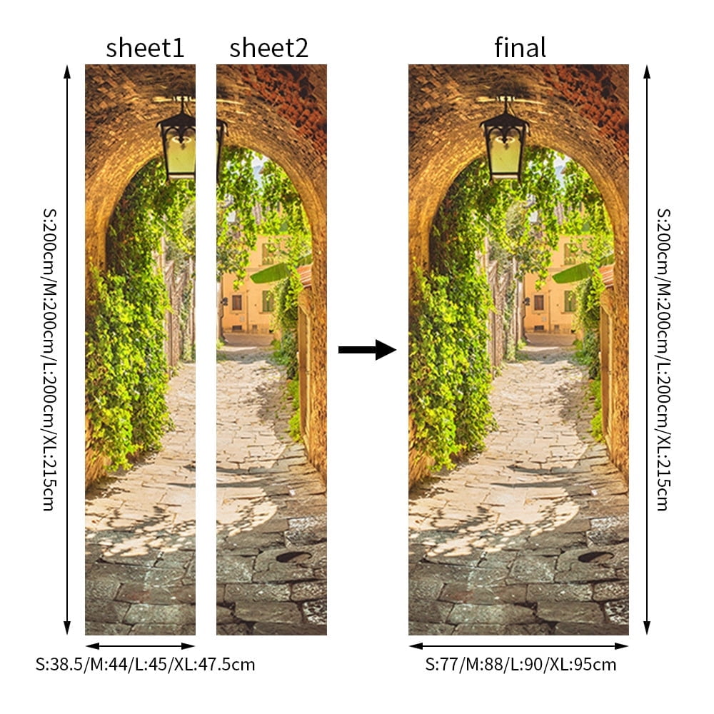 OUOU Refrigerator Door Wrap Vinyl Sticker Peel and Stick Mural (Beige, 24 in x 72 in) skhfl