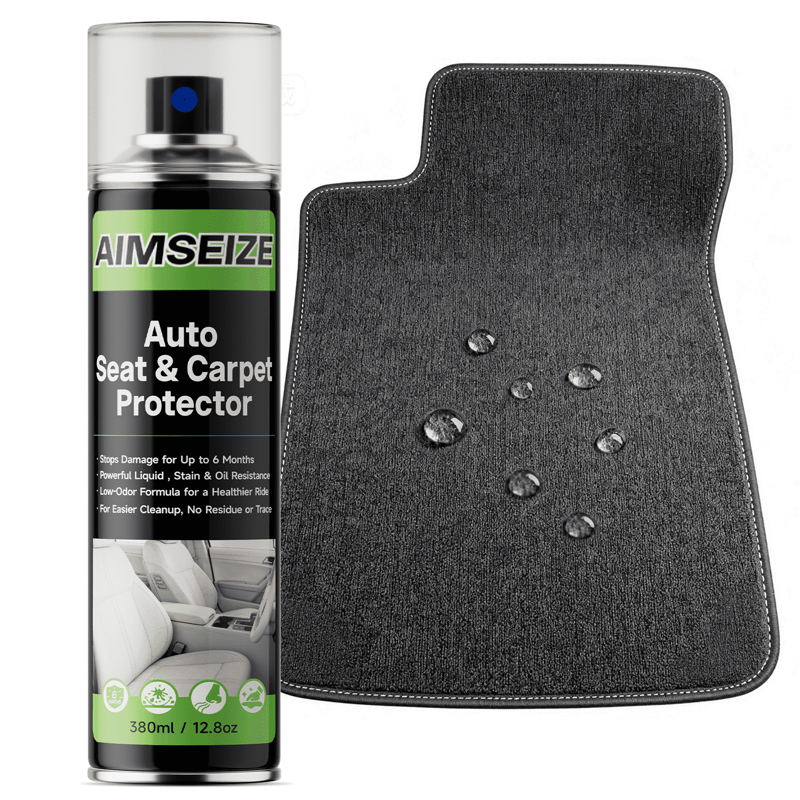 AIMSEIZE Automotive Fabric & Interior Protector Spray (Waterproof, Stain-Repellent) 12.8 fl oz je0jh