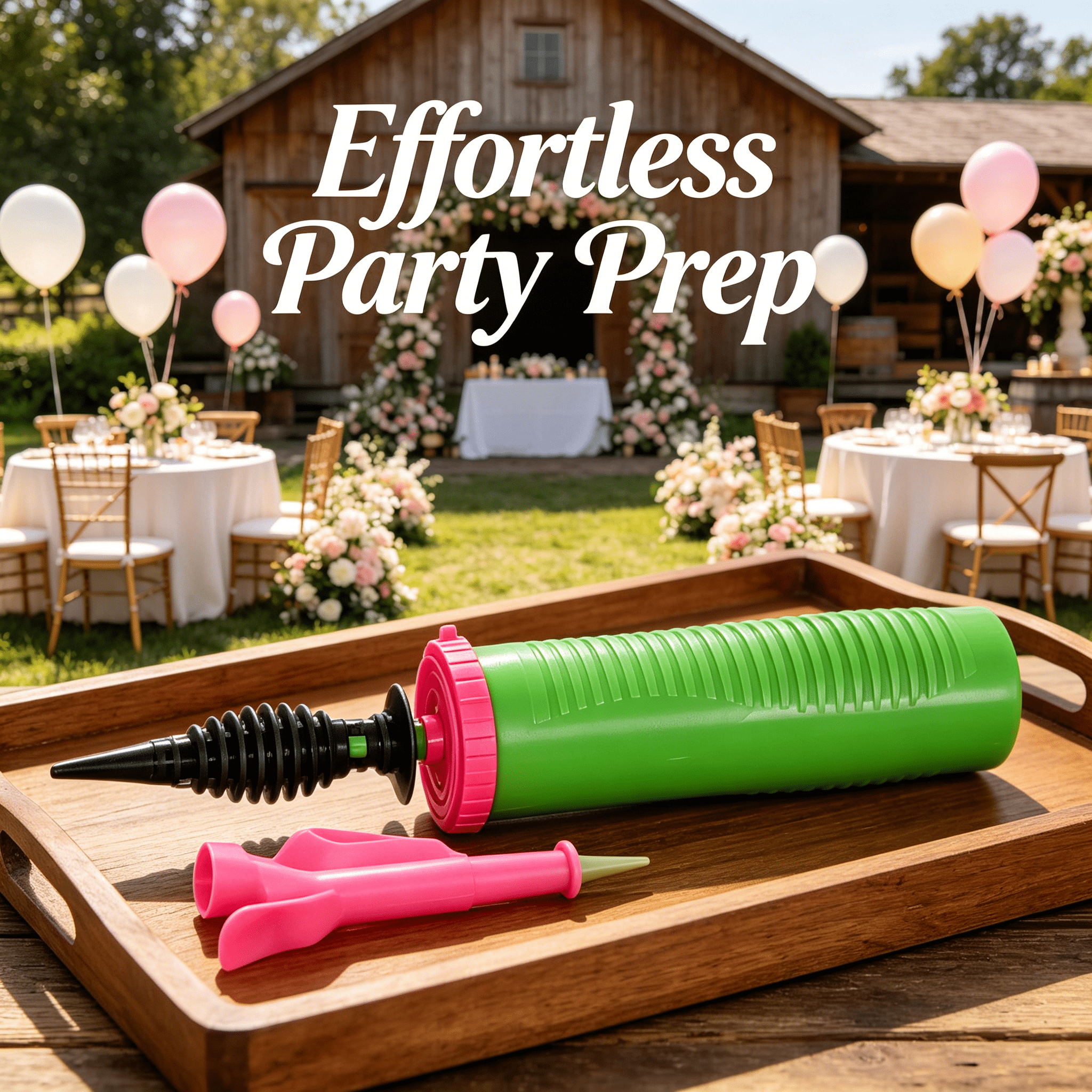 CYFW Manual Balloon Pump Handheld Inflator for Party Decorations (Green, 11 in) v3e1w