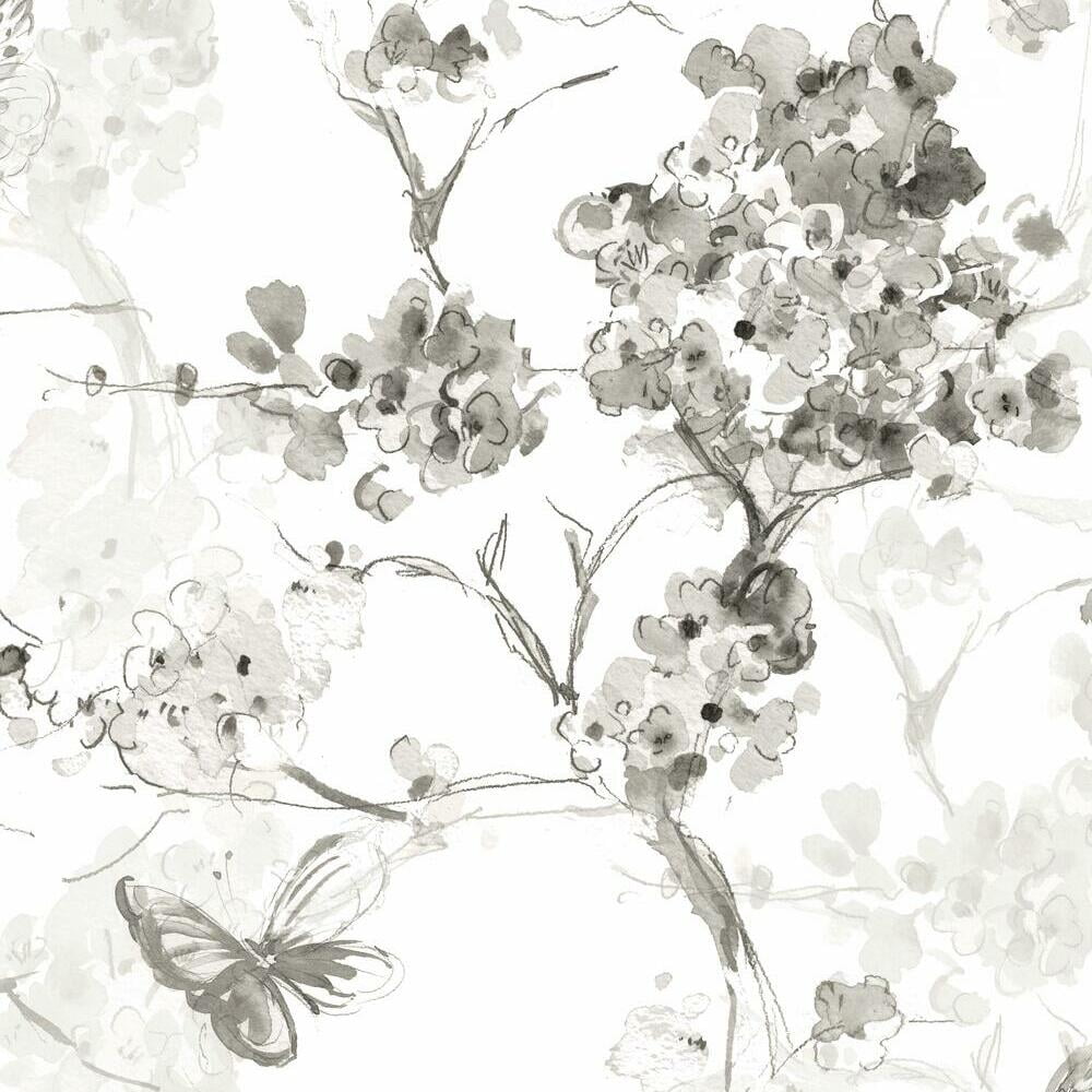 RoomMates Spring Cherry Blossoms Peel and Stick Wallpaper (Blue, 18 in x 18.86 ft) hohn8