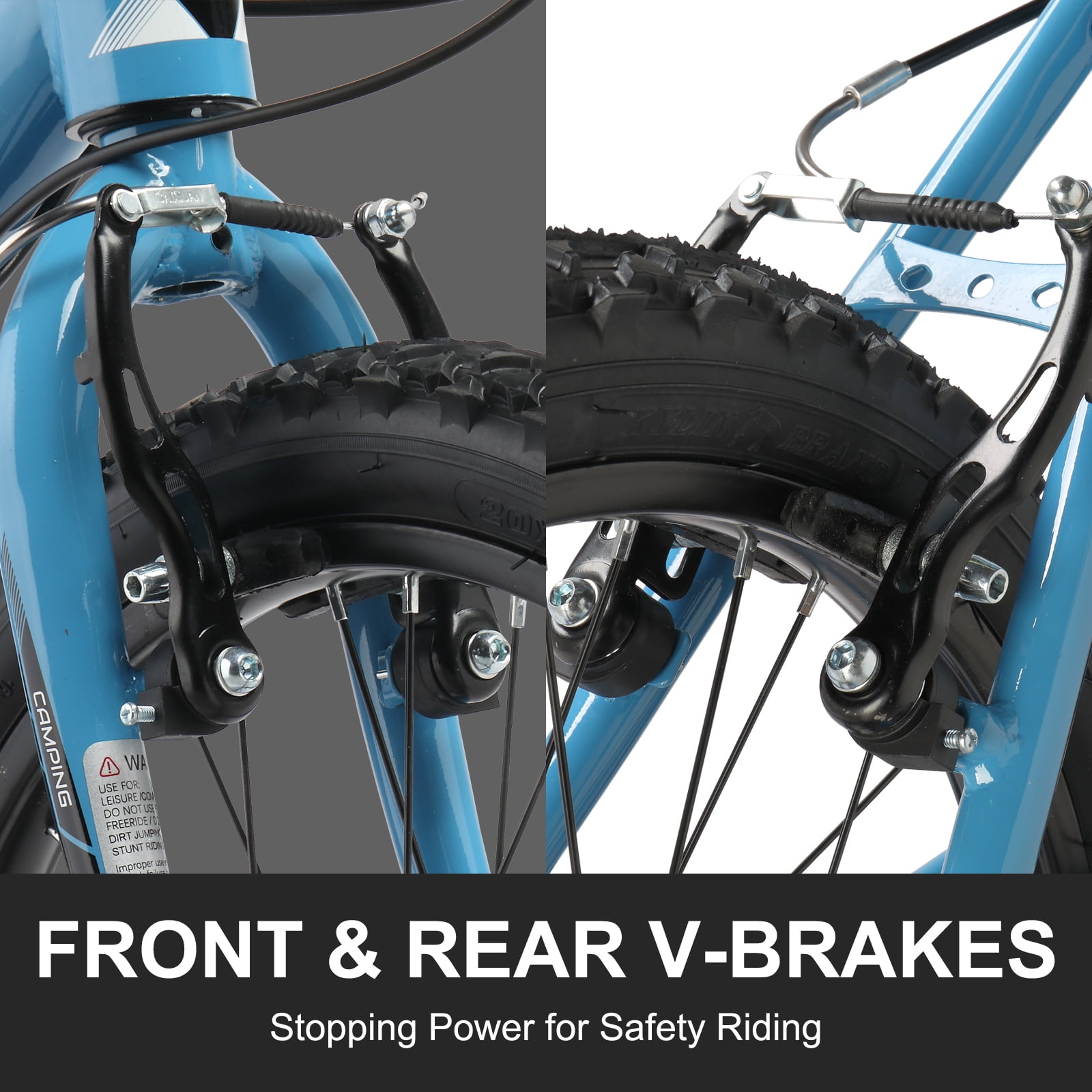 UBesGoo 20in 7-Speed Mountain Bike with V-Brake (Blue, 20 in) lc12m