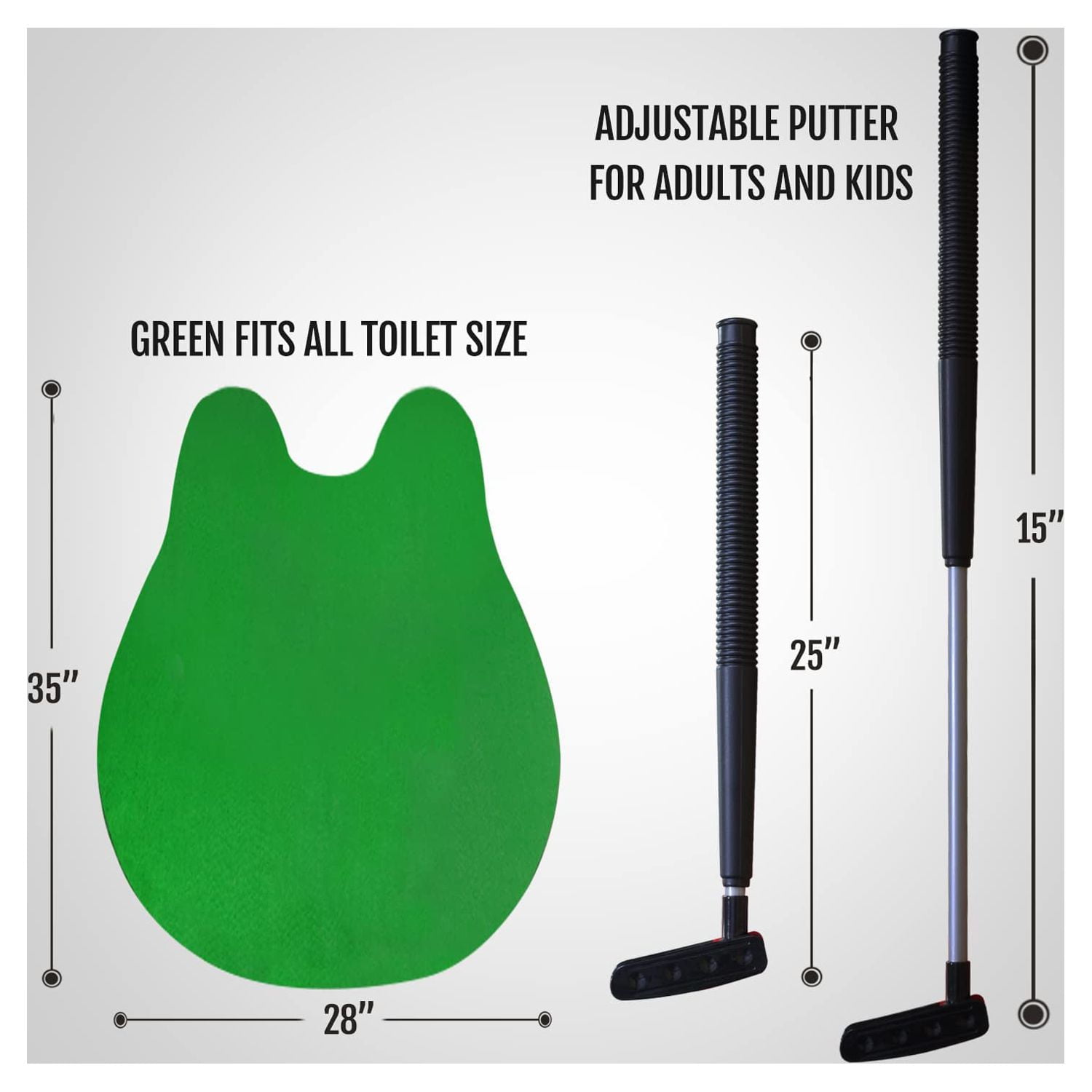Novelty Place Mini Golf Game Set for Bathroom and Office (Green, 15-25 in Putter) r2v2w