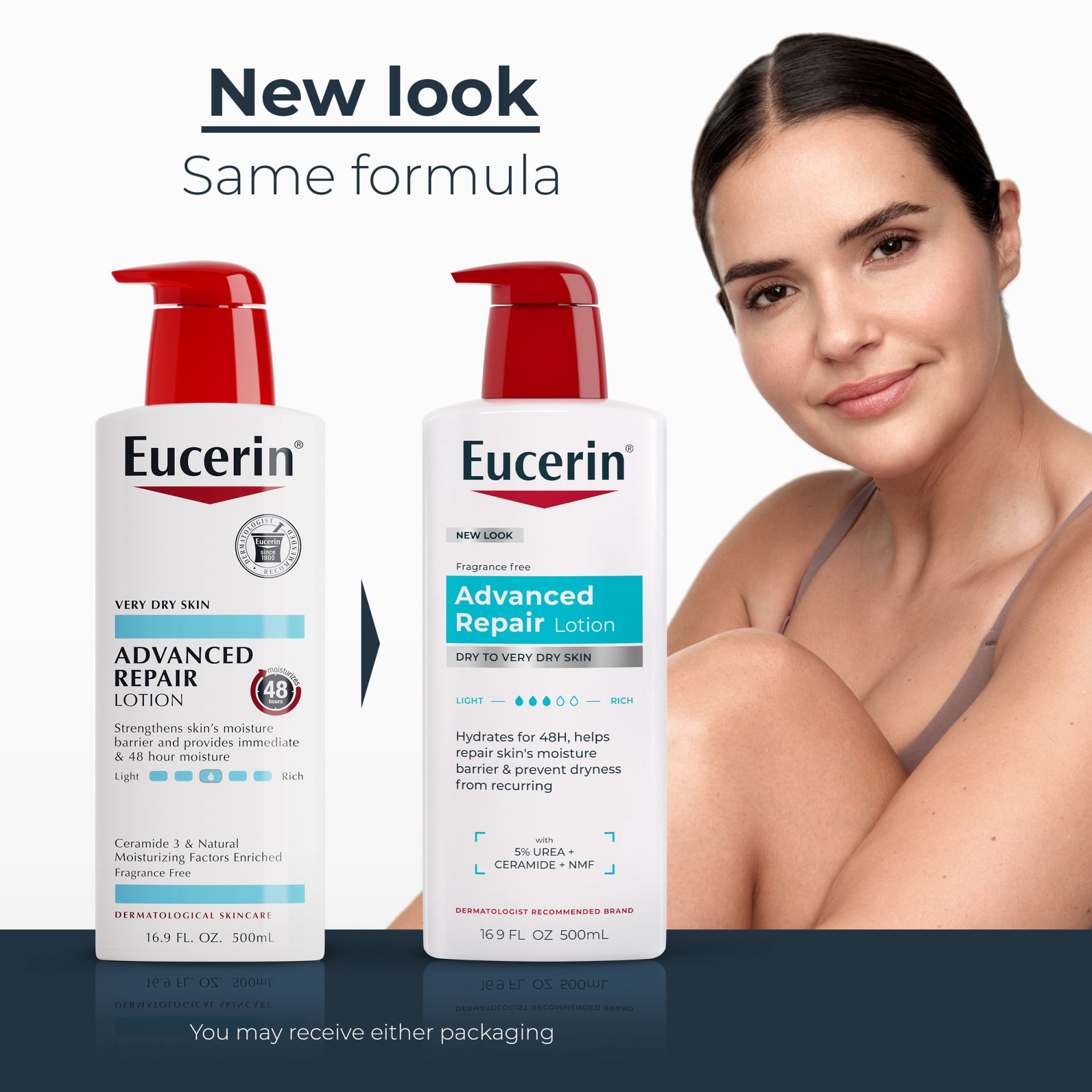 Eucerin Advanced Repair Lotion for Very Dry Skin, Daily Moisturizer (16.9 fl oz) qxk2q