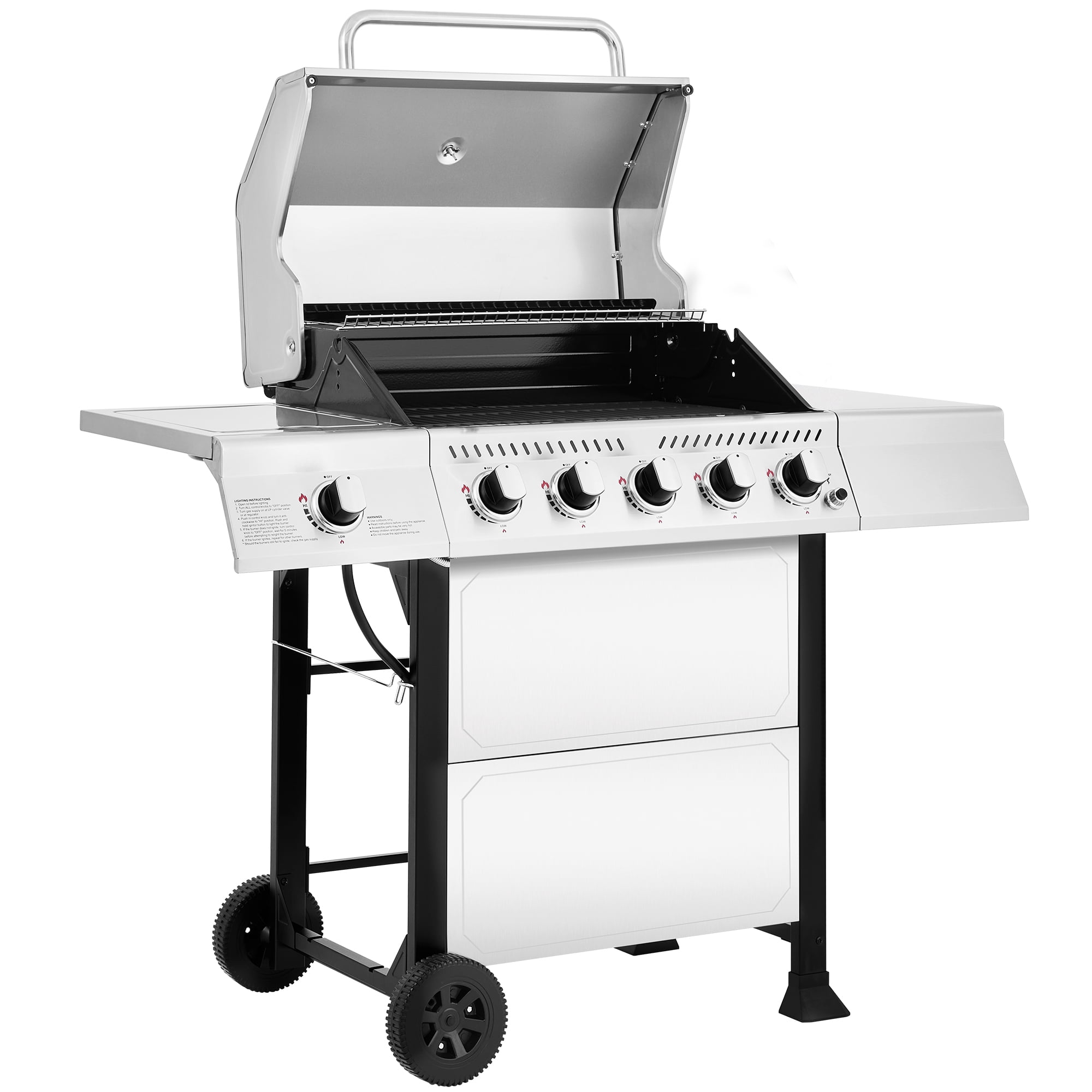 Royal Gourmet GA5401T 5-Burner Liquid Propane Gas Grill with Side Burner (Silver, 632 sq. in.) 8cci9