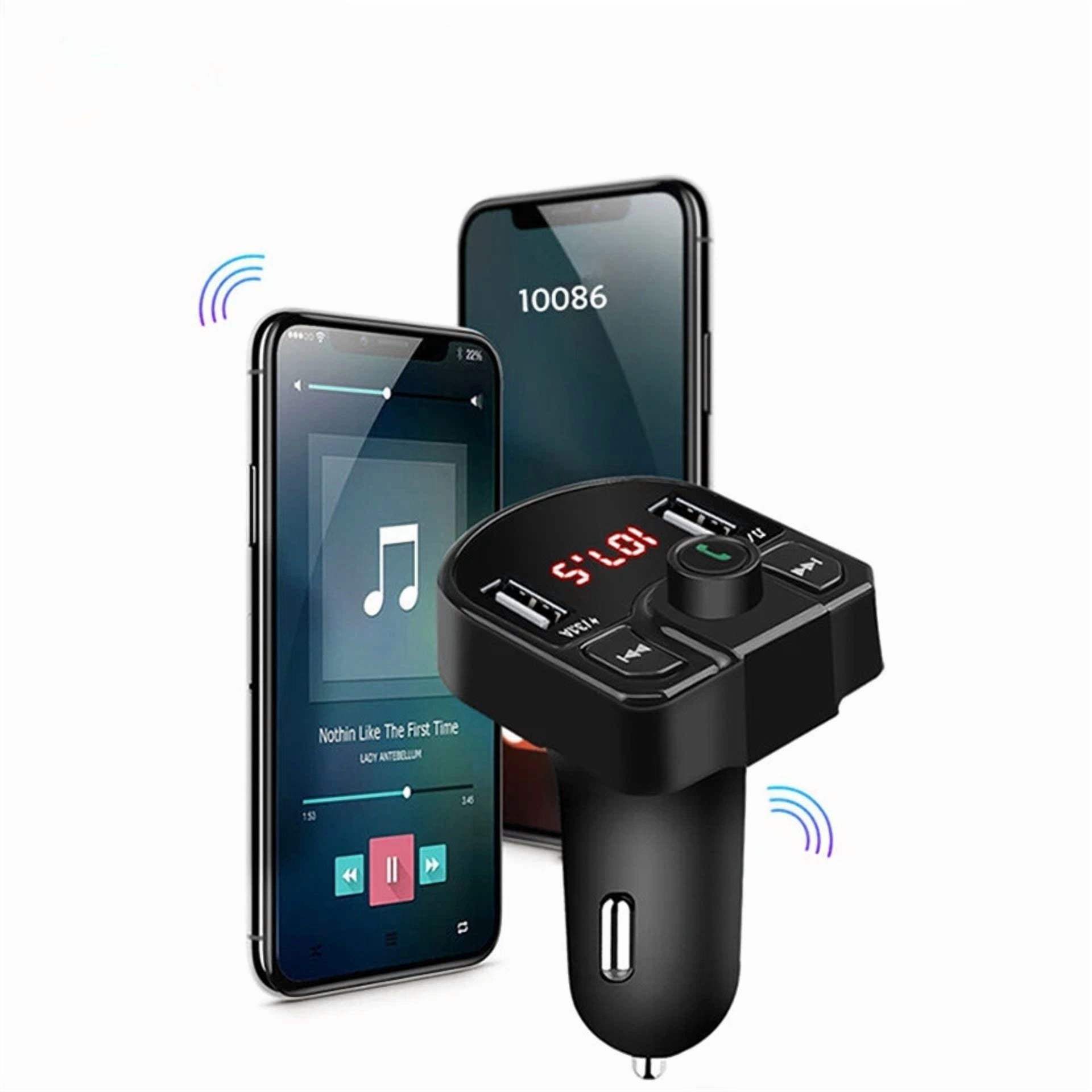 Rhea Car FM Transmitter Bluetooth Hands-Free Receiver Stereo Music Player (Universal) cv3gn