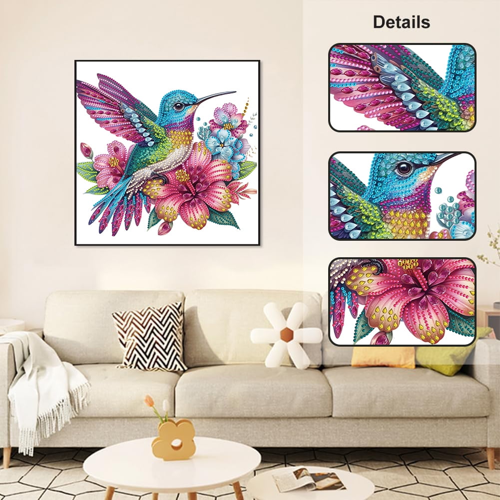 SINKOO Hummingbird Diamond Painting Kit for Adults, 5D Full Drill DIY Art Craft Set for Home Wall Decor (12 in x 12 in) bkxd2