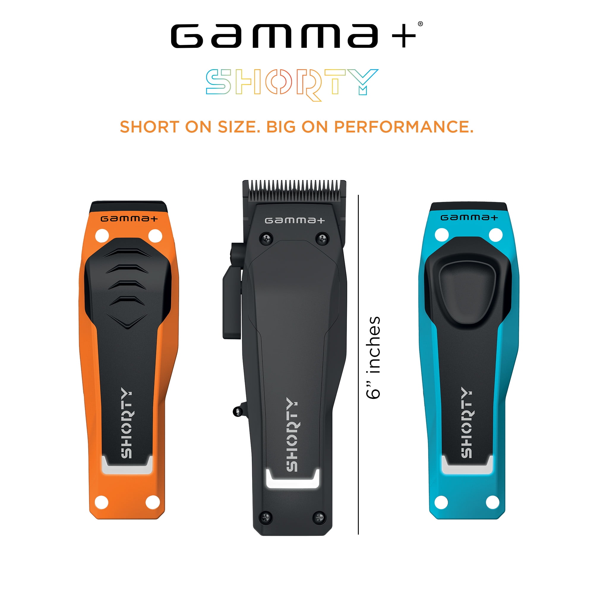 GAMMA+ Shorty Professional Cordless Hair Clipper, High-Torque Brushless Motor, Adjustable Zero Gap, Ergonomic Design (Black, 1 Count) oyhch