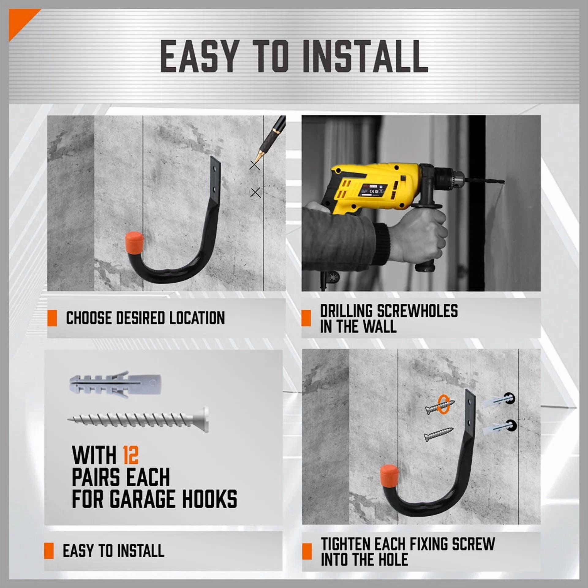 VAULT Steel Garage Storage Utility Hooks Wall Organizer Tool Hanger (6-Pack) oqoey