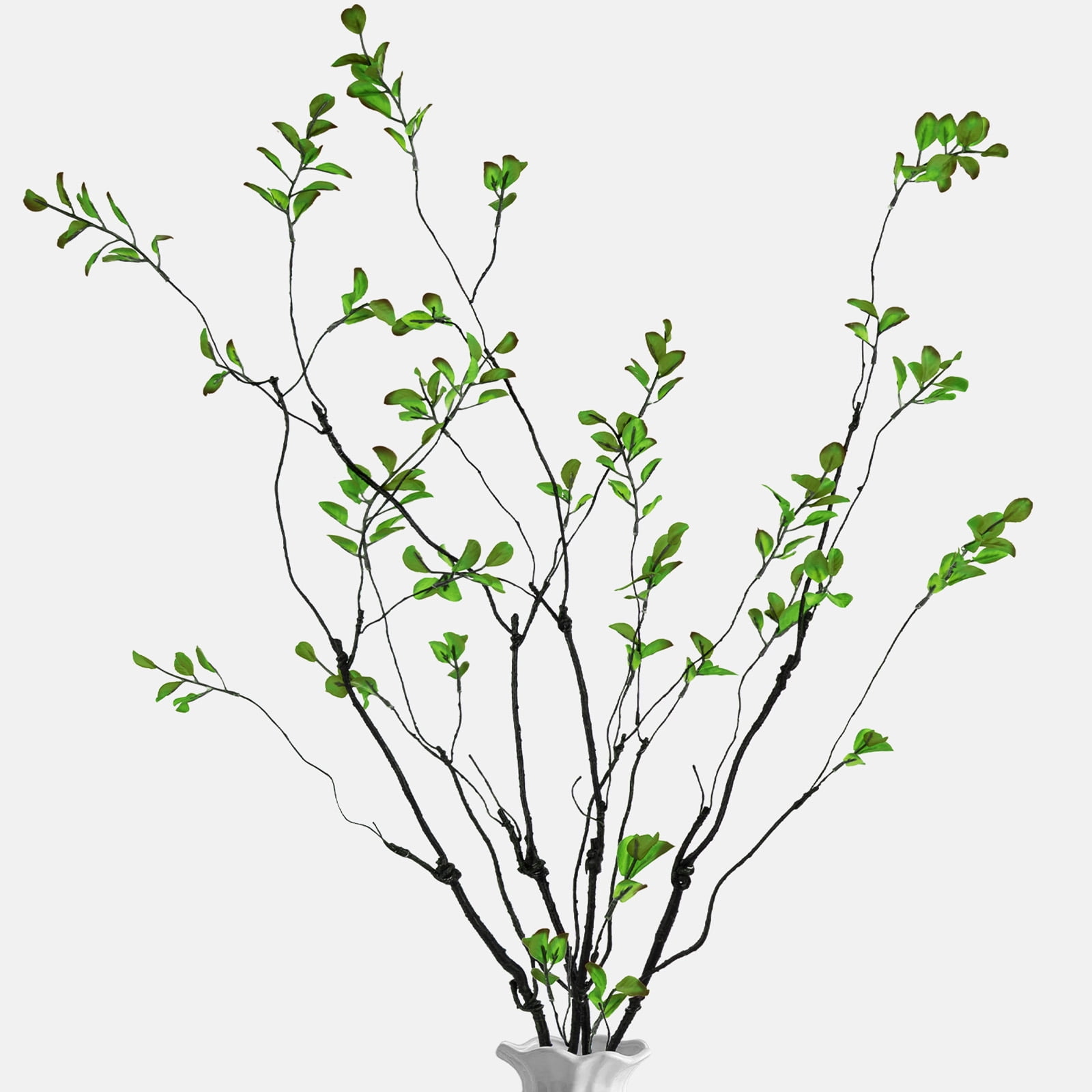 SANMADROLA Artificial Ficus and Eucalyptus Branches for Home Decor (Green, 38 in, 4 Pack) uc4uw