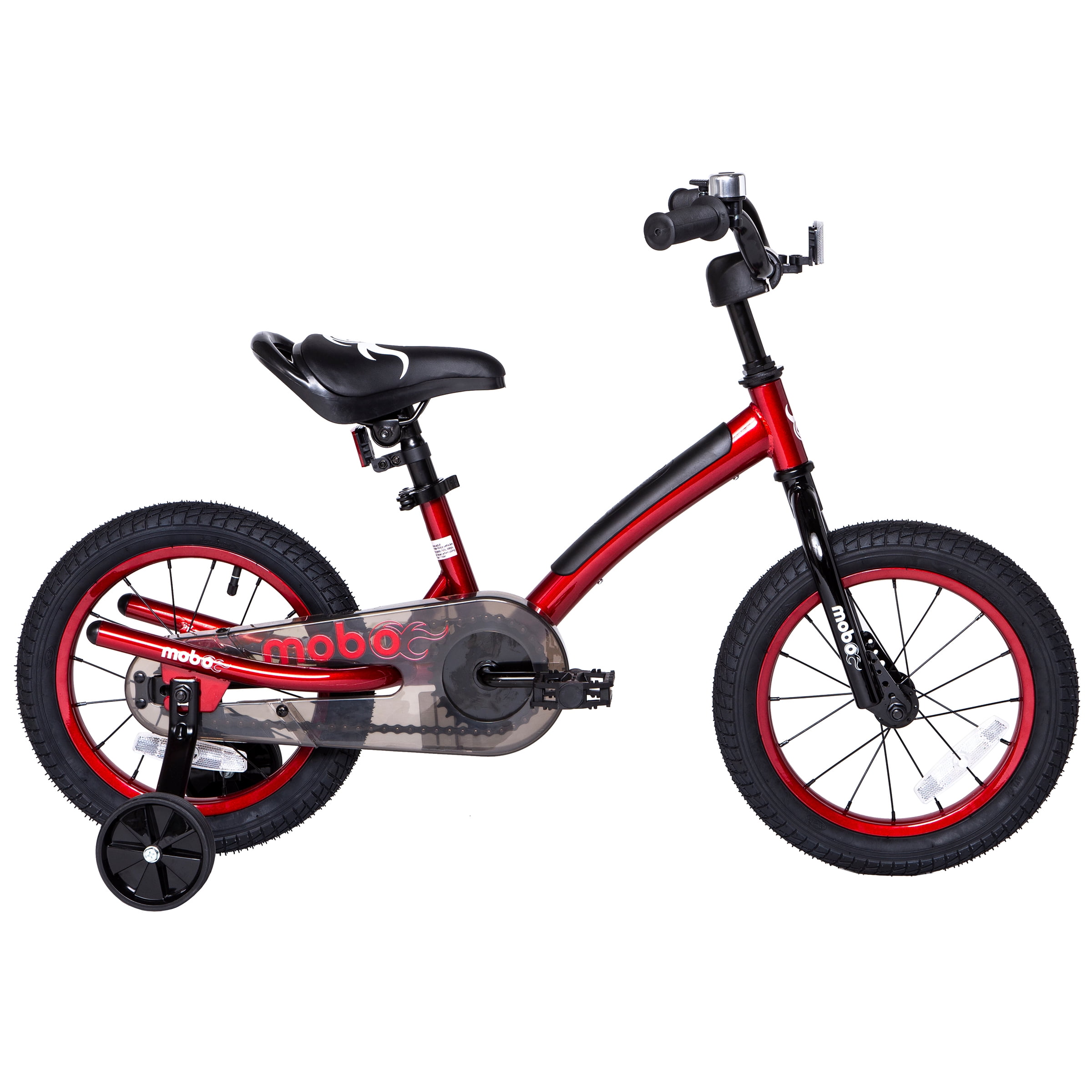 Mobo Kids Bike with Training Wheels for Toddlers, Adjustable Handlebars and Seat (Red, 14 in) lvavm