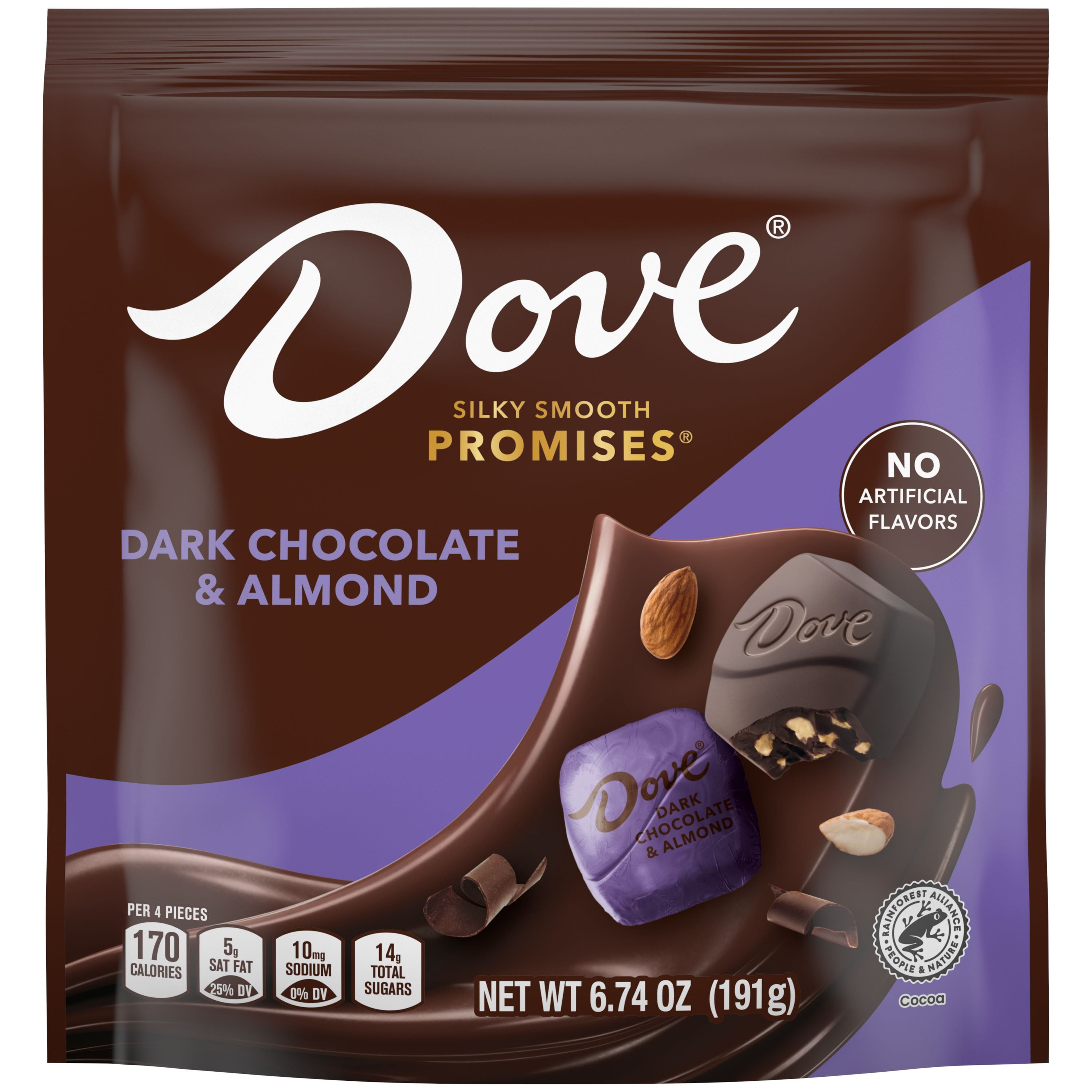 DOVE Chocolate Promises Dark Chocolate & Almond Candy (Dark Chocolate, 6.74 oz) h60x3