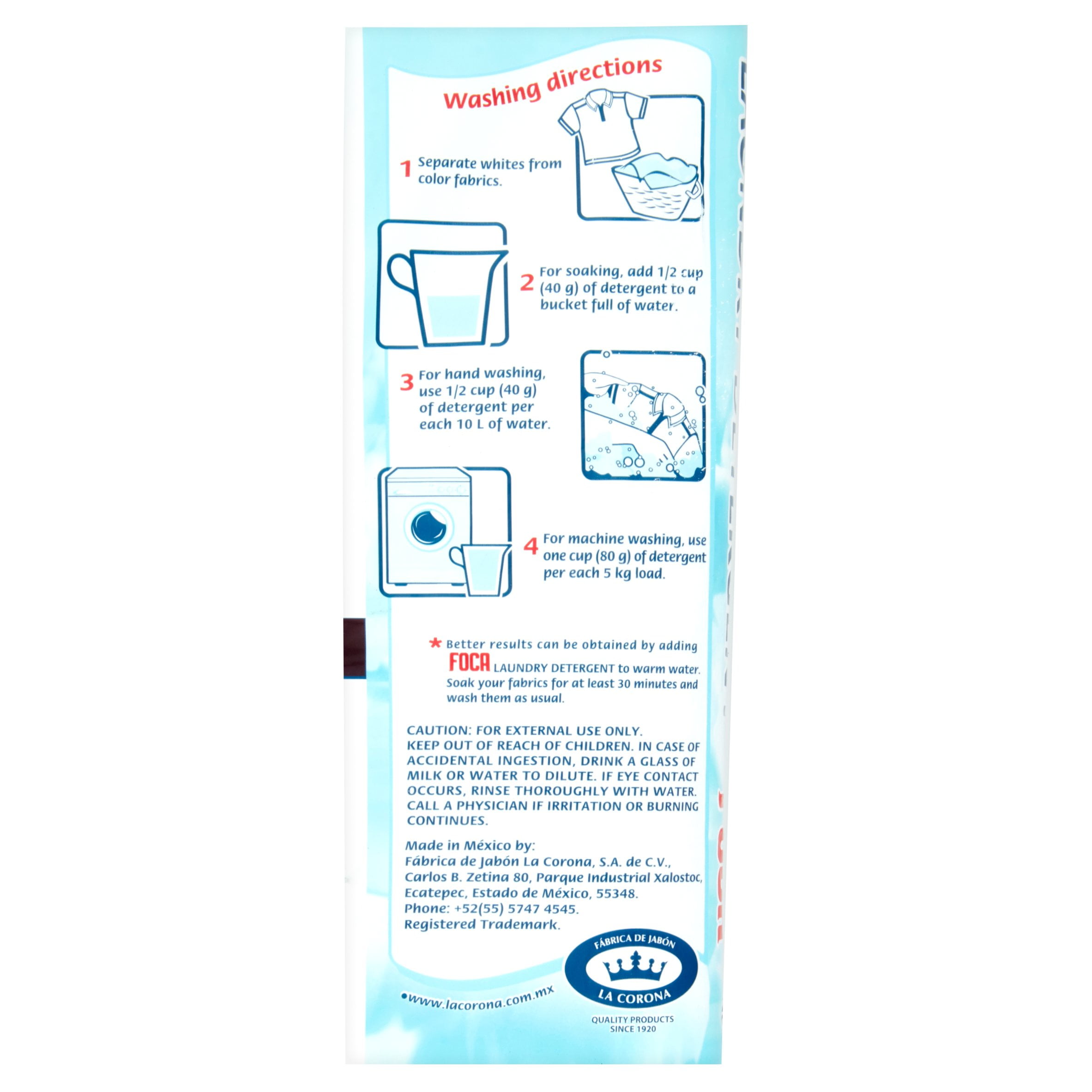 Foca Laundry Detergent Powder, Deep Cleaning & Stain Removal Formula (4 Pack, 141.08 oz Total) m9892