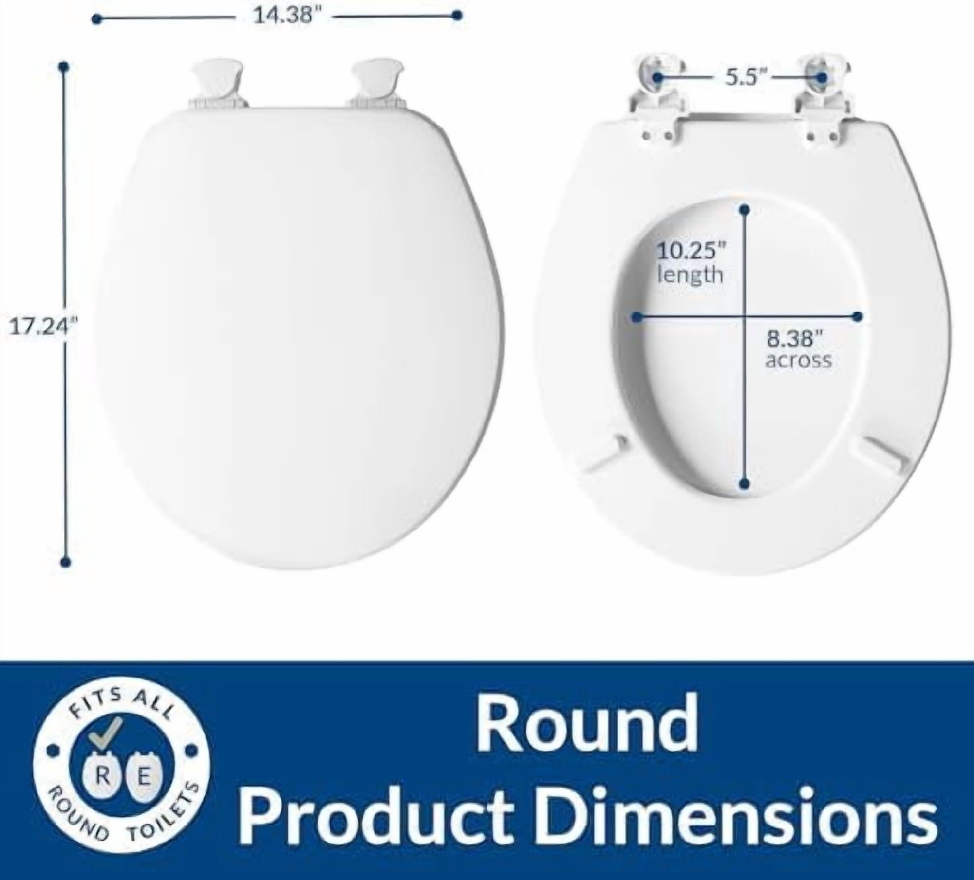 jiaquanzhao Toilet Seat, Durable Enameled Wood with Easy Clean Hinges (White, 14.13 in x 19.24 in) slcbc