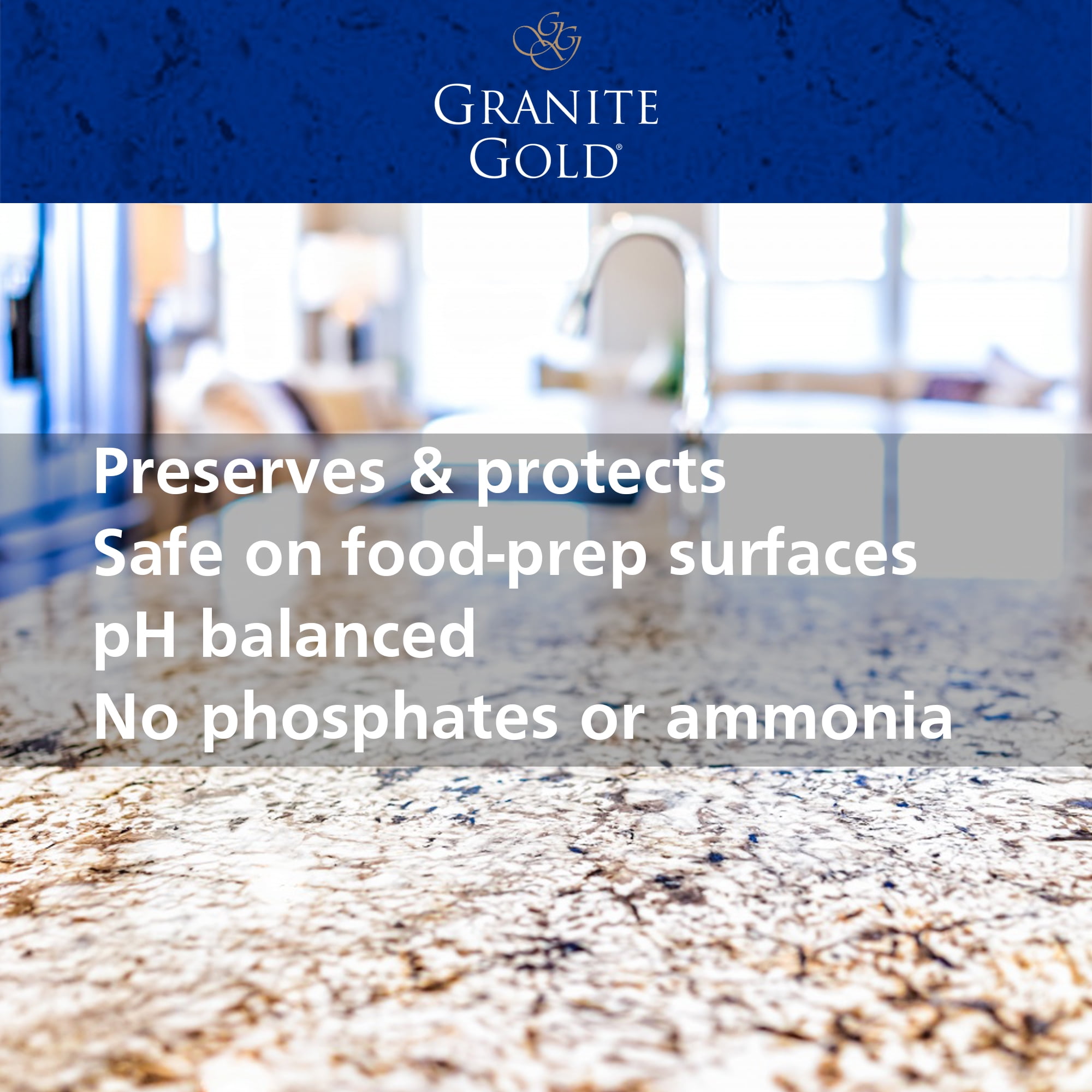 Granite Gold Daily Cleaner for Natural Stone and Quartz Surfaces (64 fl oz) alqup