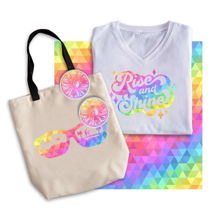 Cricut Infusible Ink Transfer Sheets, Professional Heat-Transfer Vinyl Alternative, Rainbow Triangles (12 in x 12 in, 2 Pack) o3y5d