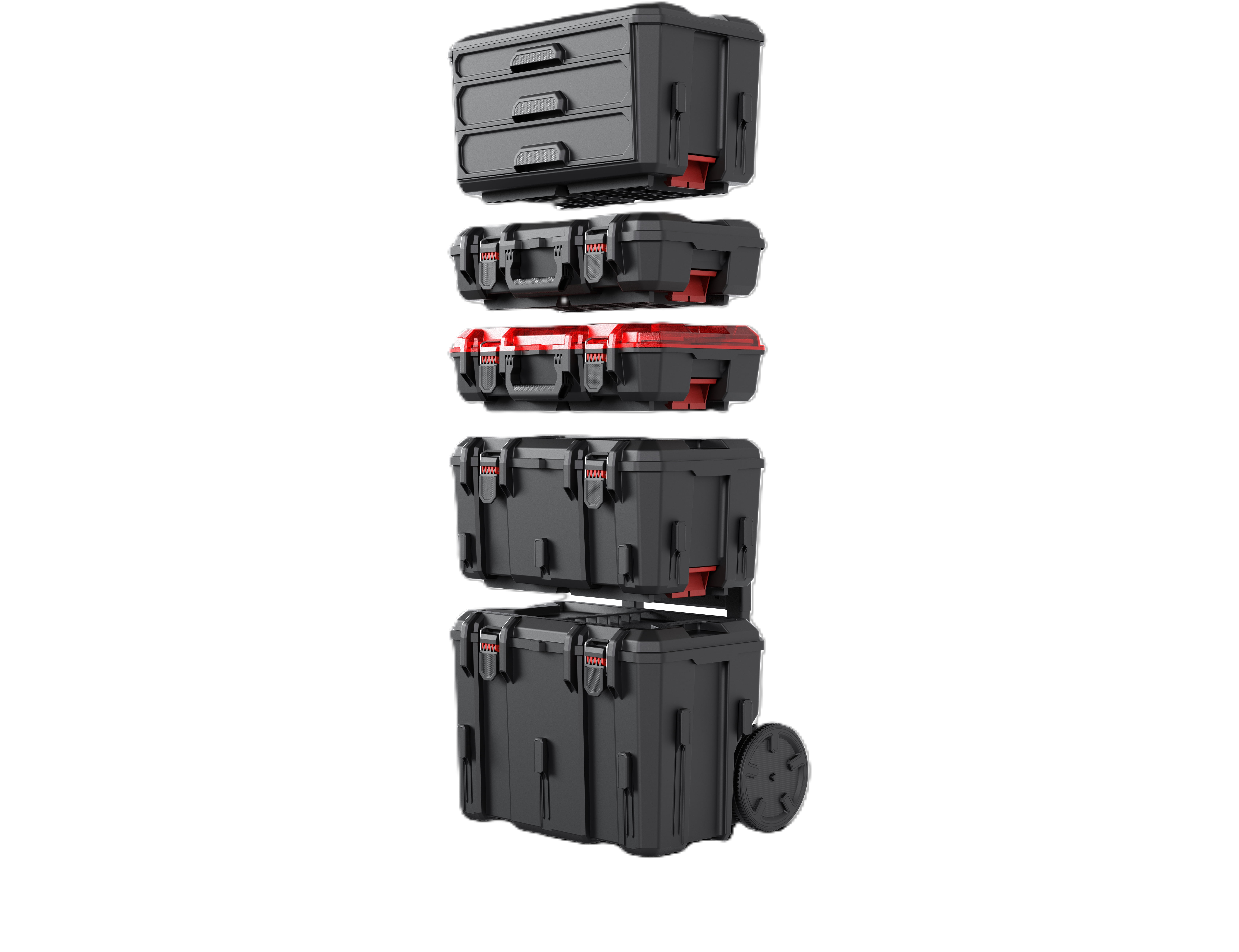 Hyper Tough Hyper Stack Tool Box Organizer (Red, 17.5 in x 13.5 in x 5 in) 1cik1
