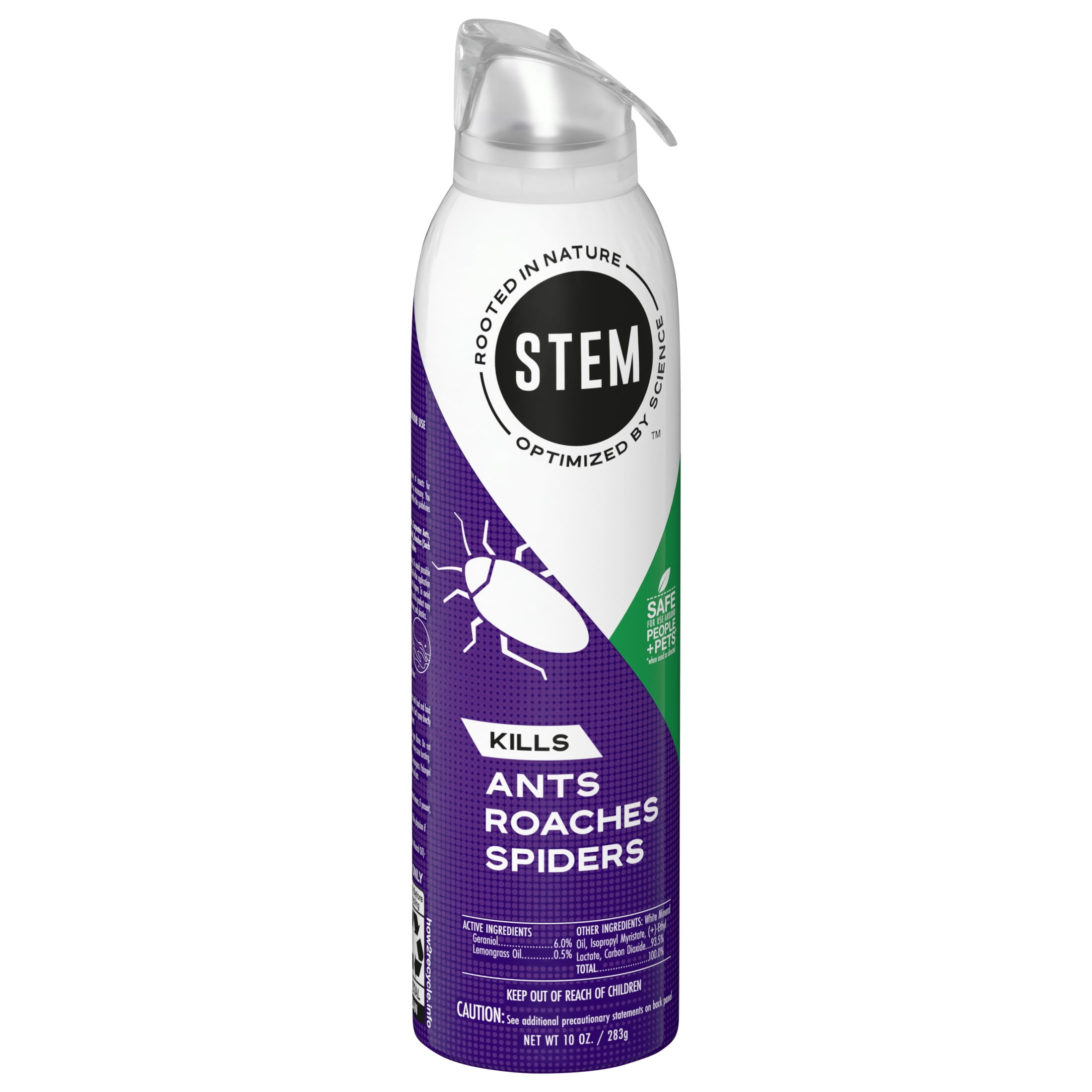 STEM Insect Killer for Ants, Roaches, and Spiders, Plant-Based Indoor and Outdoor Bug Spray (10 oz) 4kcm8