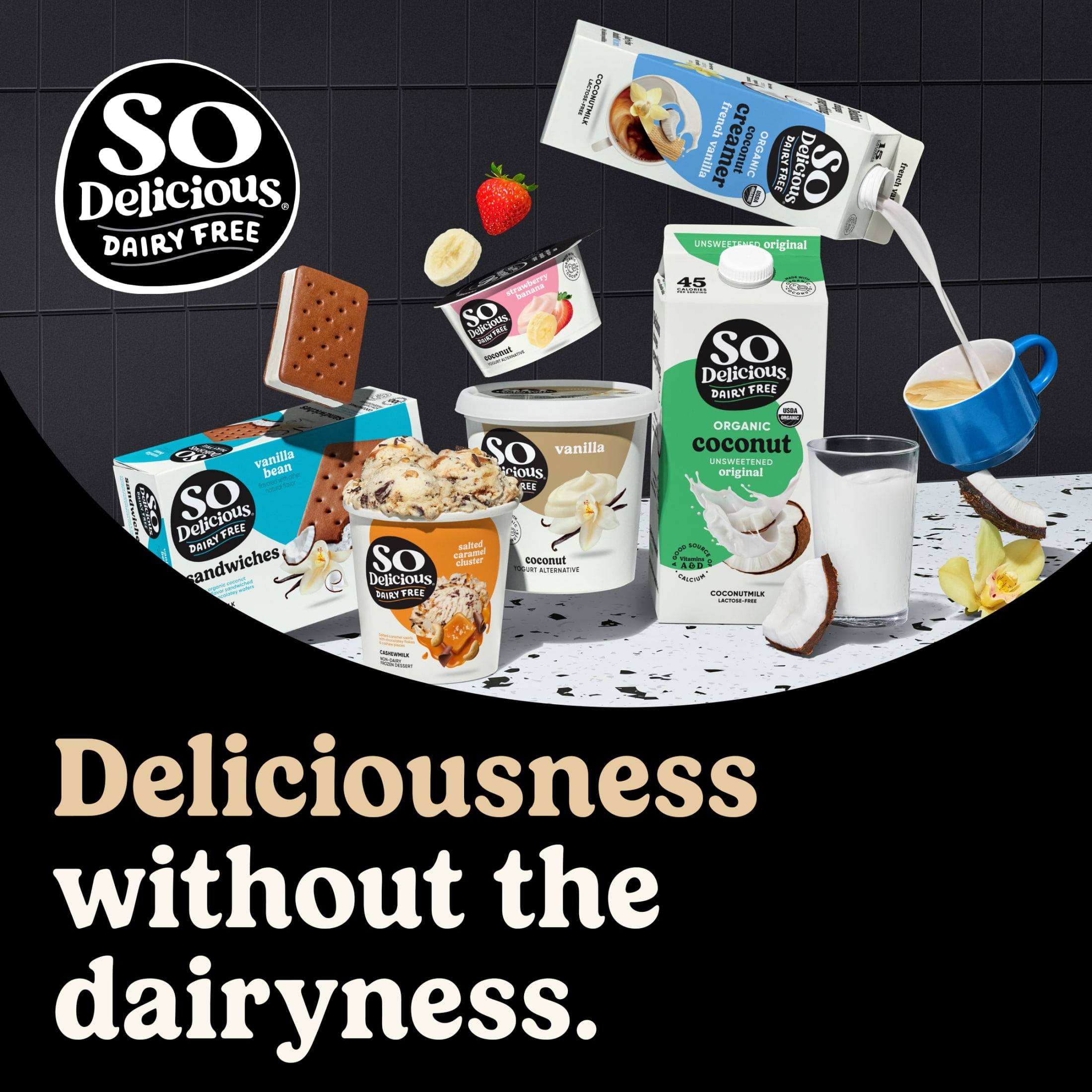 So Delicious Organic Unsweetened Coconut Milk, Dairy Free & Vegan Plant Based Milk (32 fl oz) qbmn2