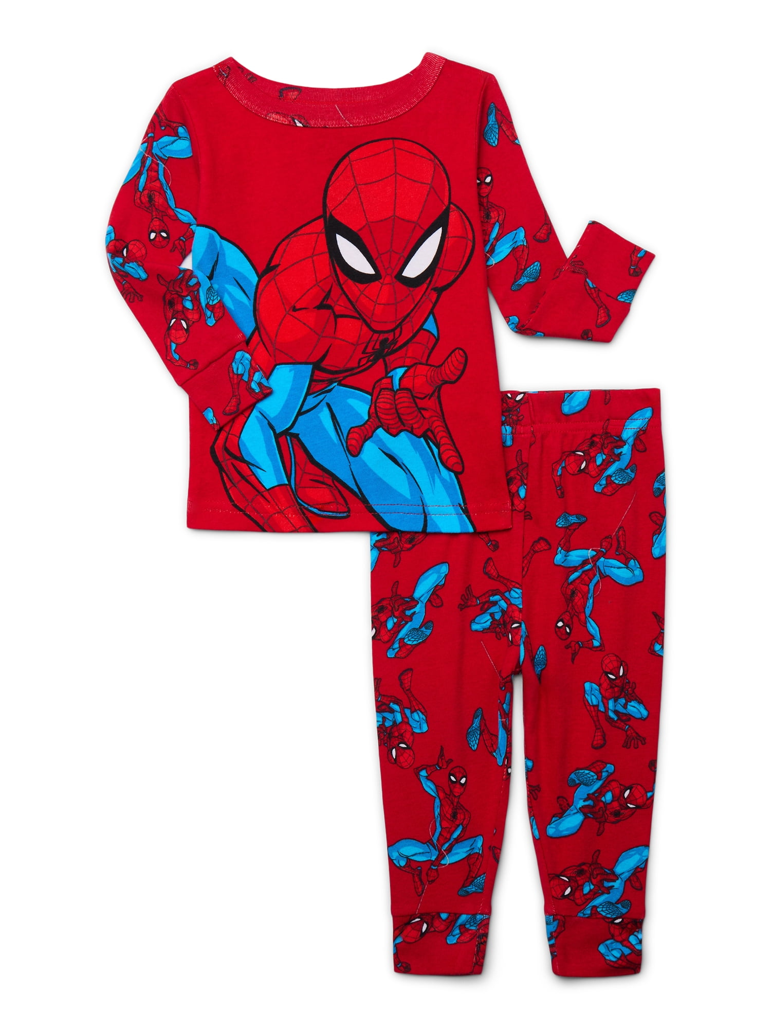 Spider-Man Toddler Long Sleeve Pajama Set (Red, 2T) 9vn84
