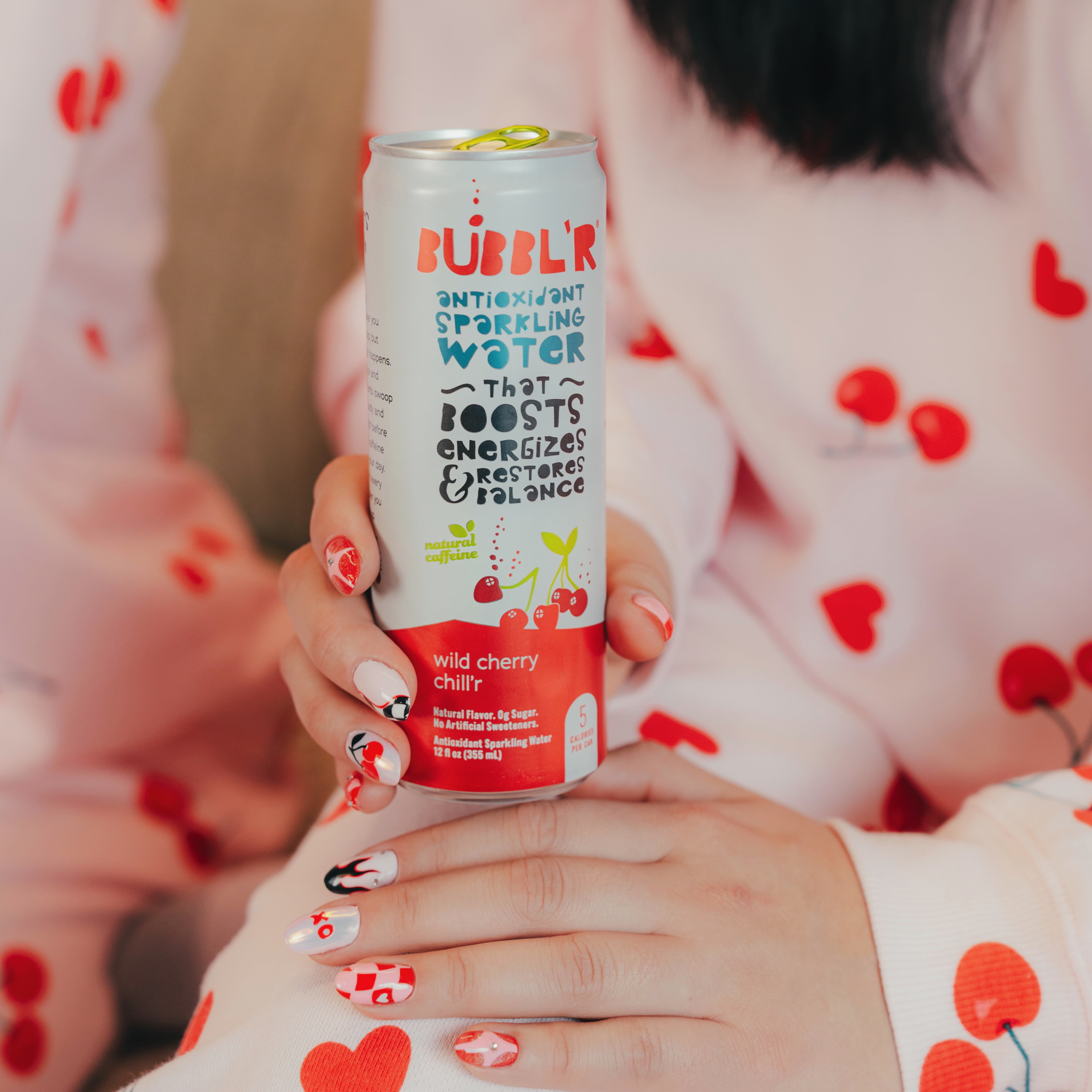 BUBBL'R Antioxidant Sparkling Water, Wild Cherry Chill'r, Refreshing Energy Drink (Wild Cherry, 6 Pack of 12 fl oz) gscys