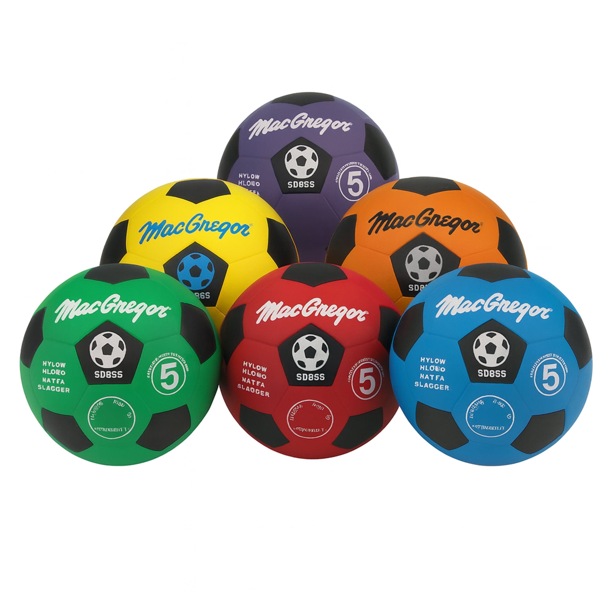 MacGregor Rubber Soccer Ball Durable Training Equipment (Blue, Size 4) ot2ld