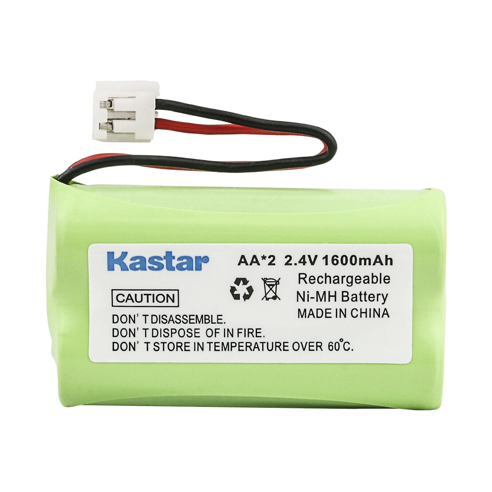 Kastar Ni-MH AA 2.4V 1600mAh Rechargeable Battery Pack (1 Pack, 1.98 in x 1.13 in x 0.57 in) mvhhc