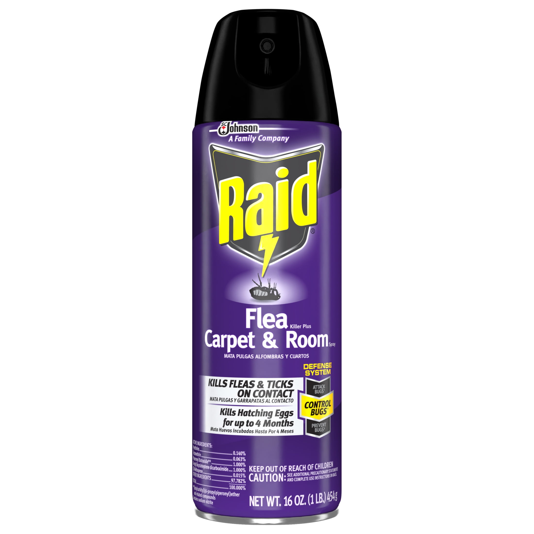 Raid Flea Killer Carpet and Room Spray, Contact Insecticide for Fleas and Ticks (16 oz) d0afh