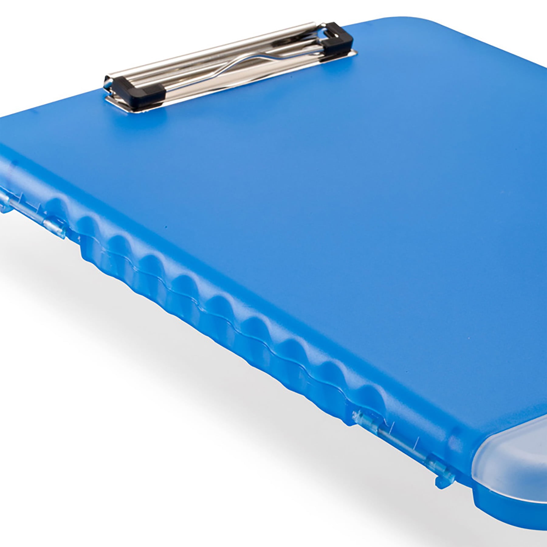Officemate Slim Clipboard Storage Box with Low Profile Clip and Internal Compartment (Blue, 14.5 in x 10 in x 1.25 in) rx4st