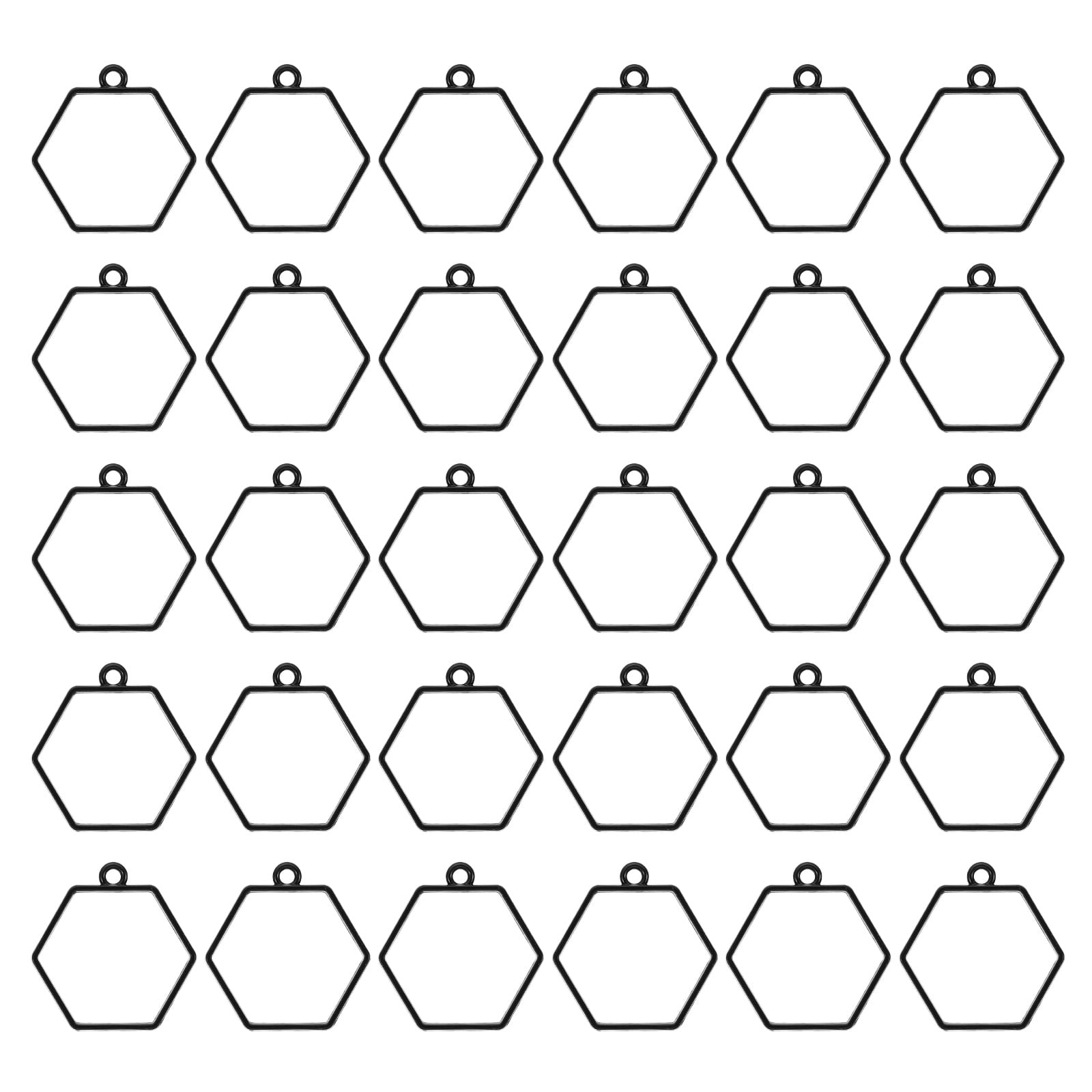 Uxcell Open Back Bezel Pendants for Resin Jewelry Making, Hexagon Shape (Black, 50 Pack) y7ril