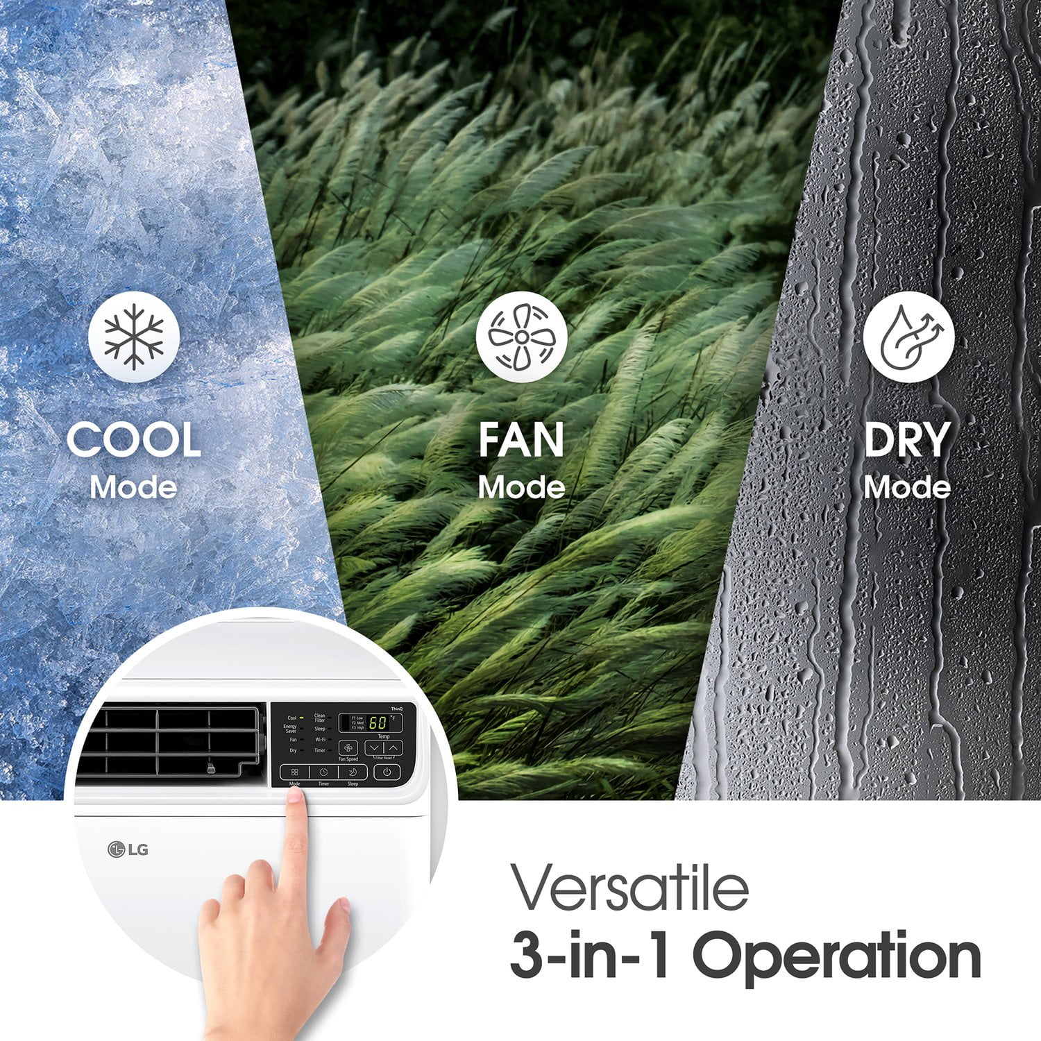LG Dual Inverter Window Air Conditioner with Wi-Fi and Remote (8,500 BTU, 350 sq. ft. Coverage) kwkr3
