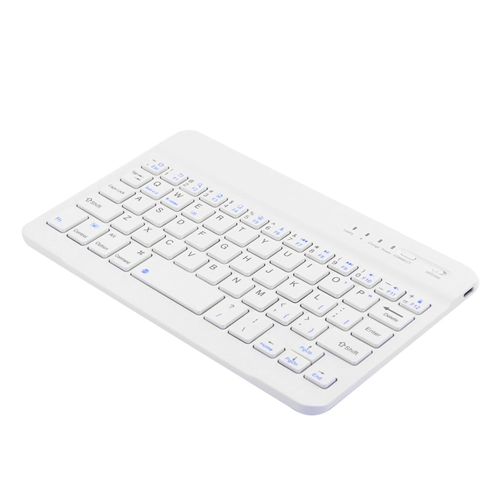 Pounoo Slim Wireless Bluetooth Keyboard for iMac iPad Android Laptop Tablet (White, 11 in) 3ord5