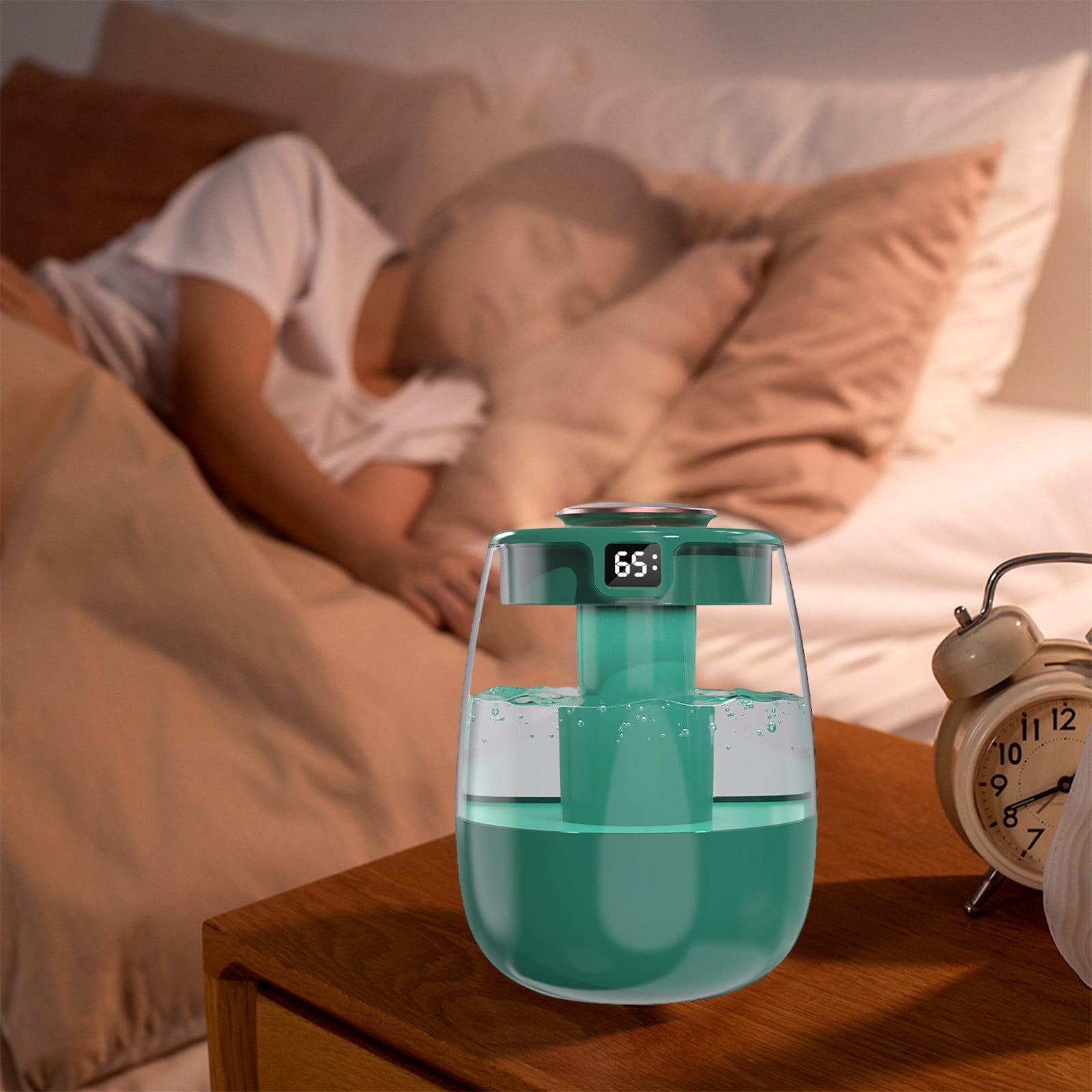 XEOVHV Ultrasonic Cool Mist Humidifier for Bedroom and Nursery, Top Fill Air Purifying Design (Green, 67.6 fl oz) z32j9