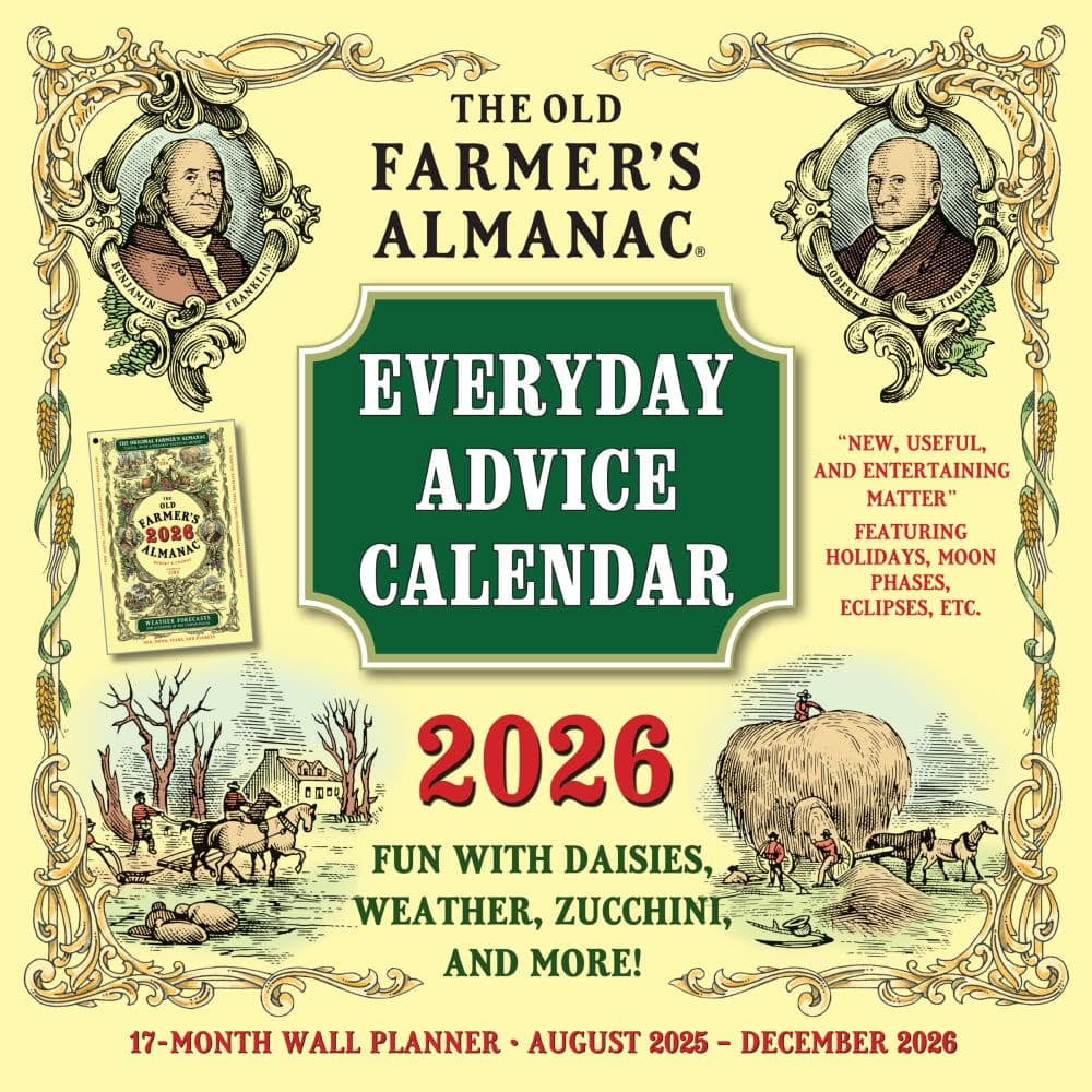 Sellers Publishing Old Farmer Almanac Everyday Advice 2026 Wall Calendar (17-Month, 12 in x 24 in) v3e23