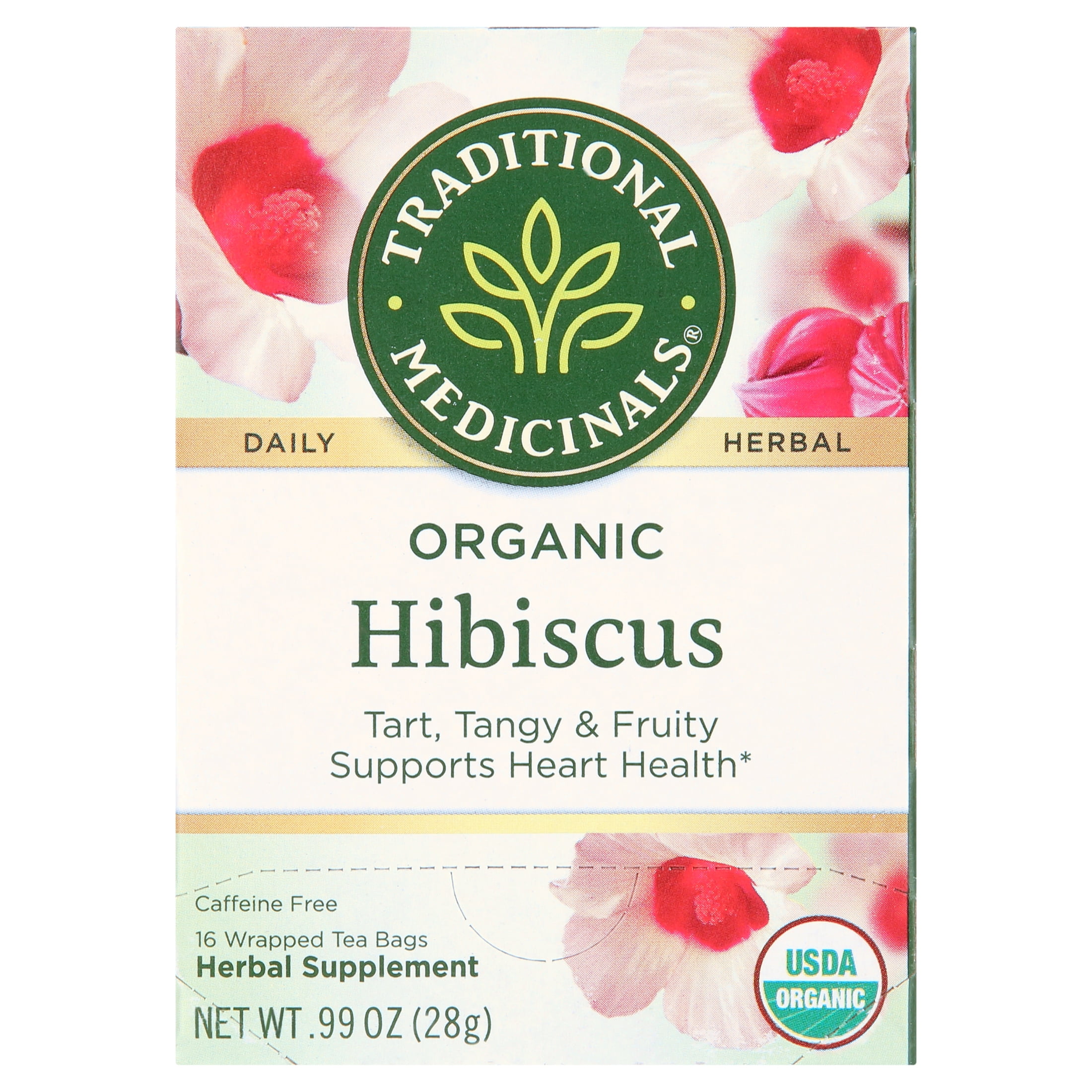 Traditional Medicinals Hibiscus Herbal Tea, Organic Caffeine-Free Tea Bags (16 Count) kdu0b