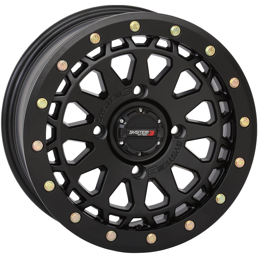 System 3 SB-6 Wheel and Maxxis Carnivore Tire Set (15 in Wheels, 32 in Tires, Black) ttrxq