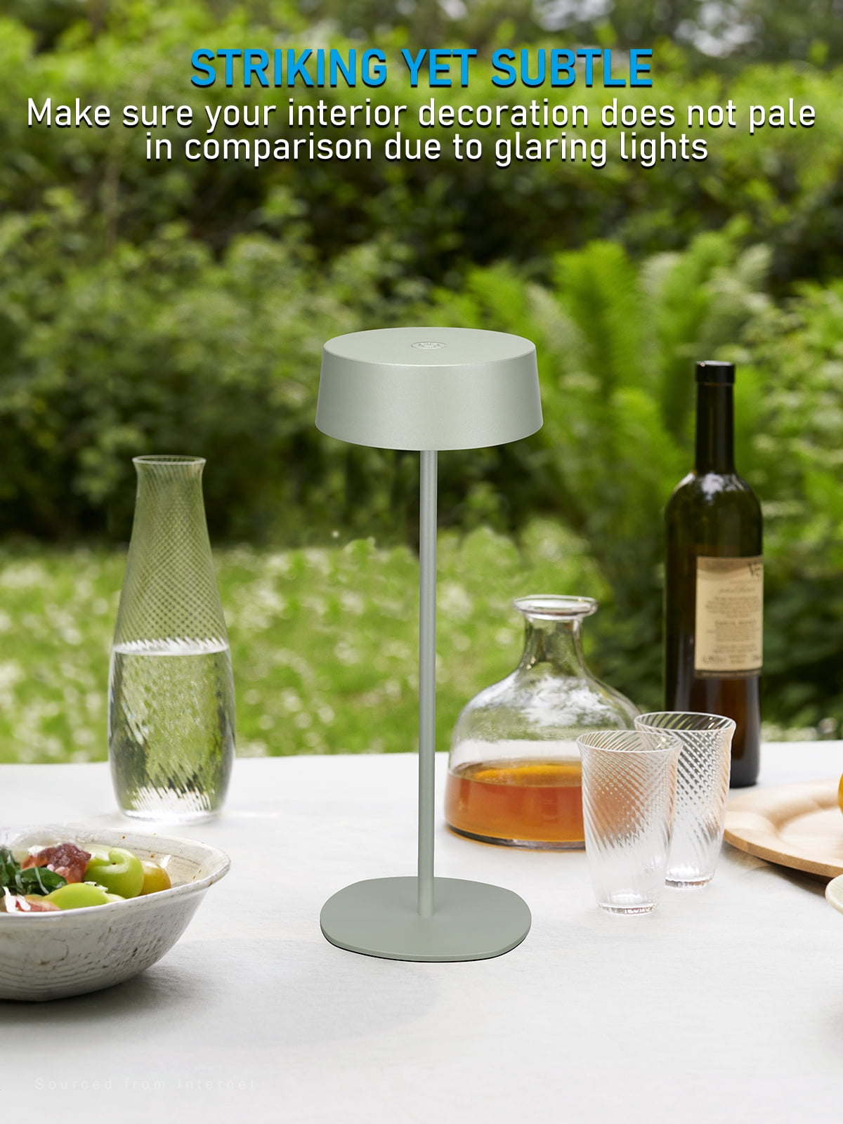 TorchStar Cordless LED Table Lamp, Portable Rechargeable Desk Lamp with Touch Control (Green, 2 Pack) 6zsm8