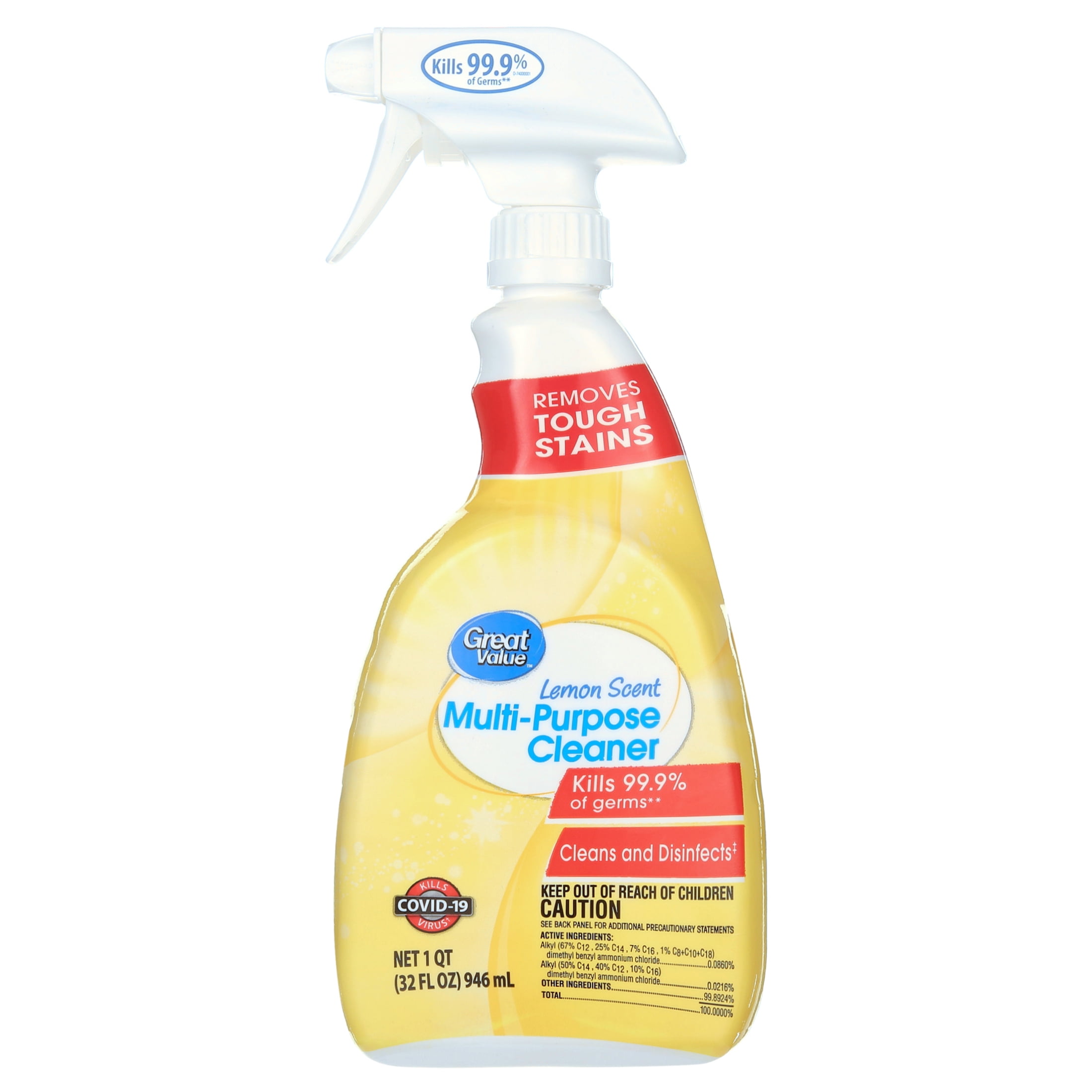 Great Value Multi-Purpose Household Cleaner, Lemon Scented Surface Spray (32 fl oz) rry6g
