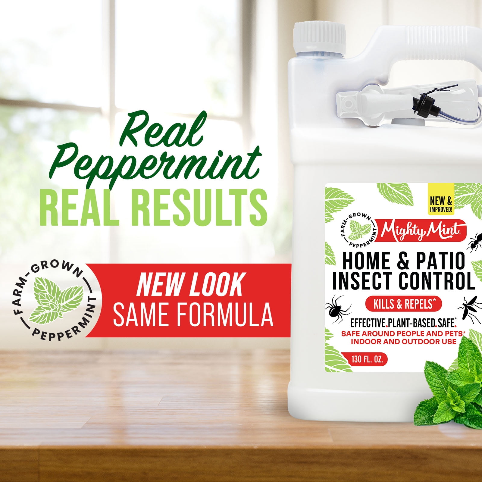 Mighty Mint Peppermint Oil Insect Control Spray for Home and Patio (Natural Pest Repellent, 130 fl oz) fxc6x