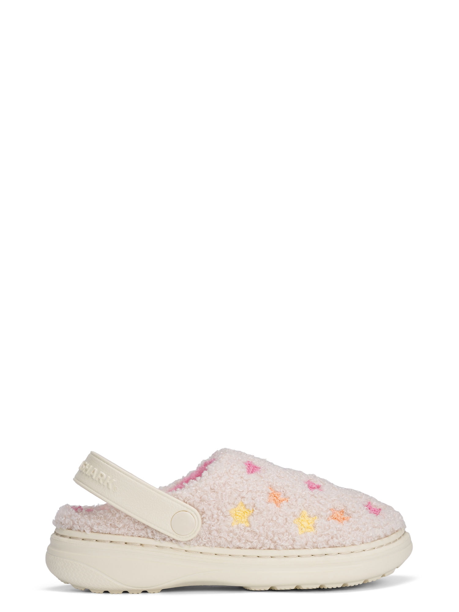 Rugged Shark Girls Cozy Clog Plush Sherpa Lined Slip-on House Shoes (White, Big Kid Size 4) wa6r8