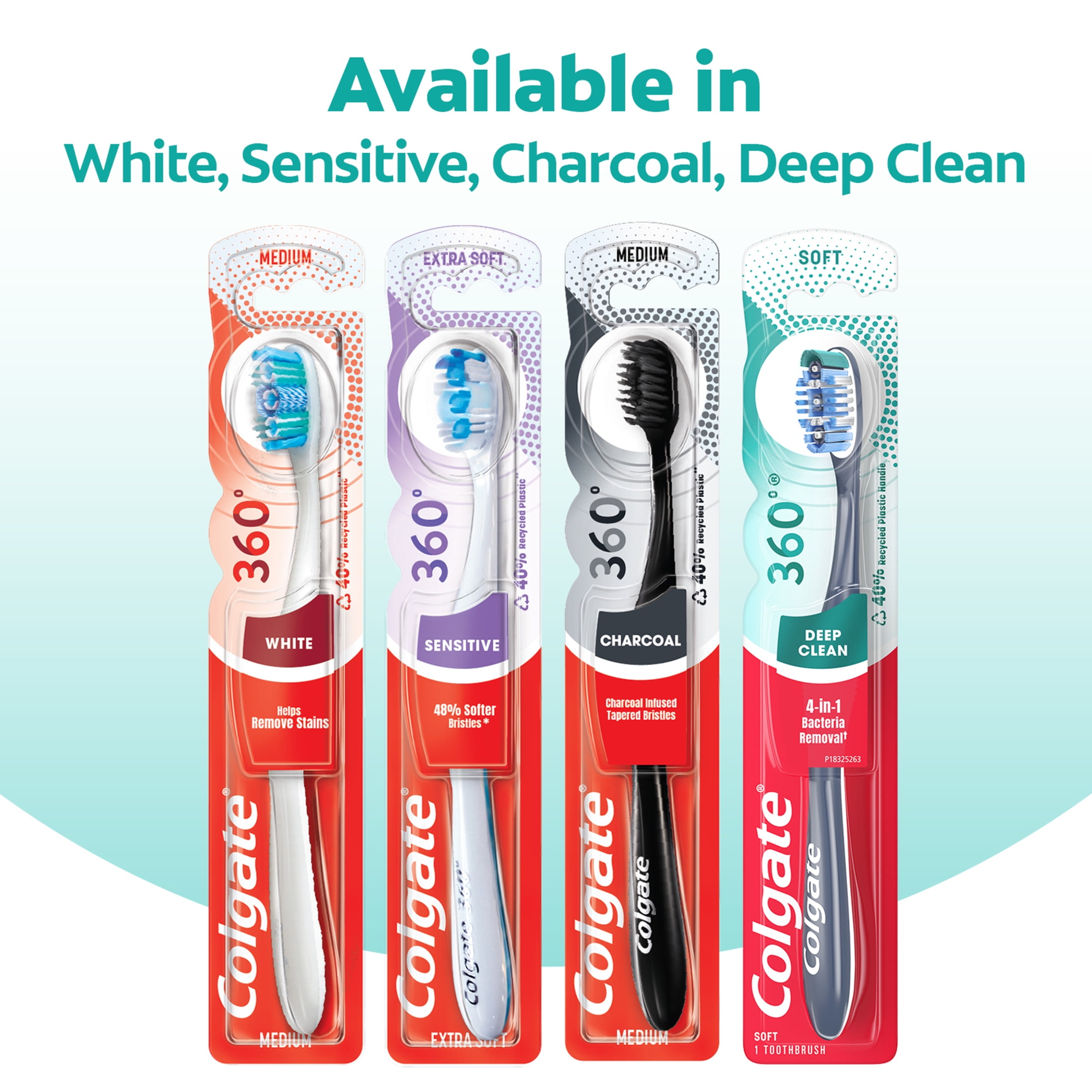 Colgate 360 Whole Mouth Clean Manual Toothbrush (Medium, 5 Pack) fnzj7