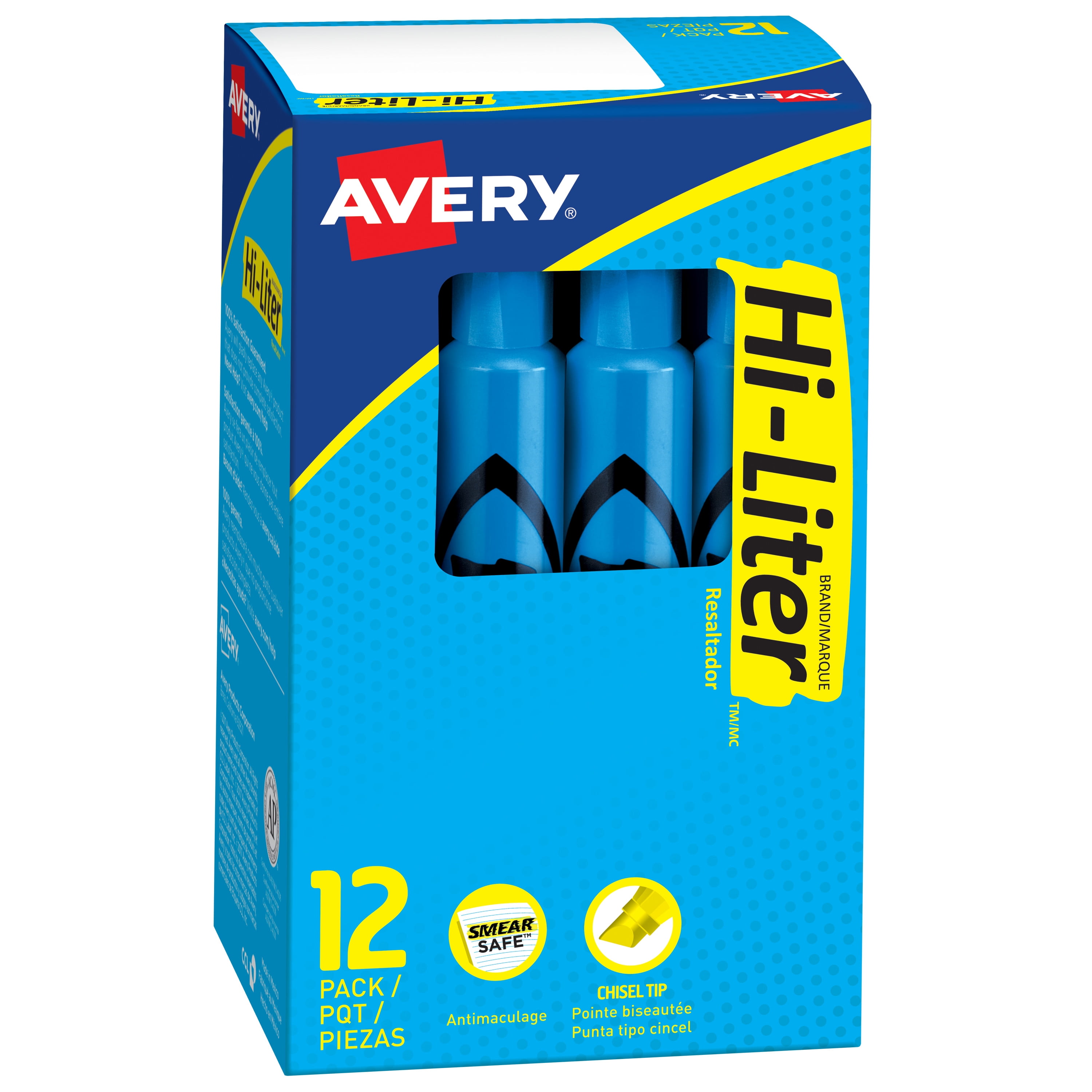 Avery Hi-Liter Desk-Style Highlighter, Smear-Resistant Ink, Fluorescent Blue (1 Pack) z6rkp