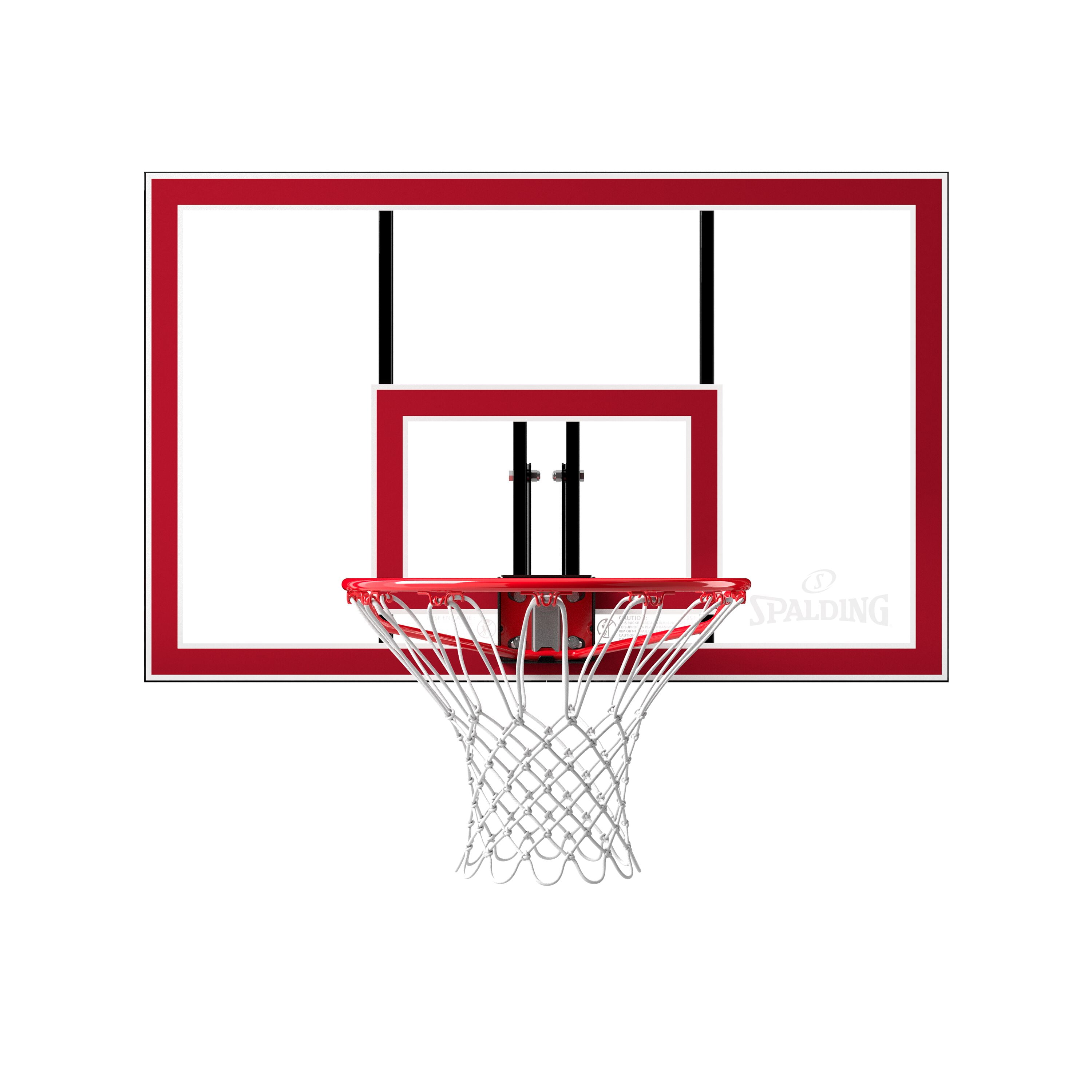 Spalding 44 in. Shatter-proof Polycarbonate Basketball Backboard and Rim Combo (Red, 44 in.) v86il
