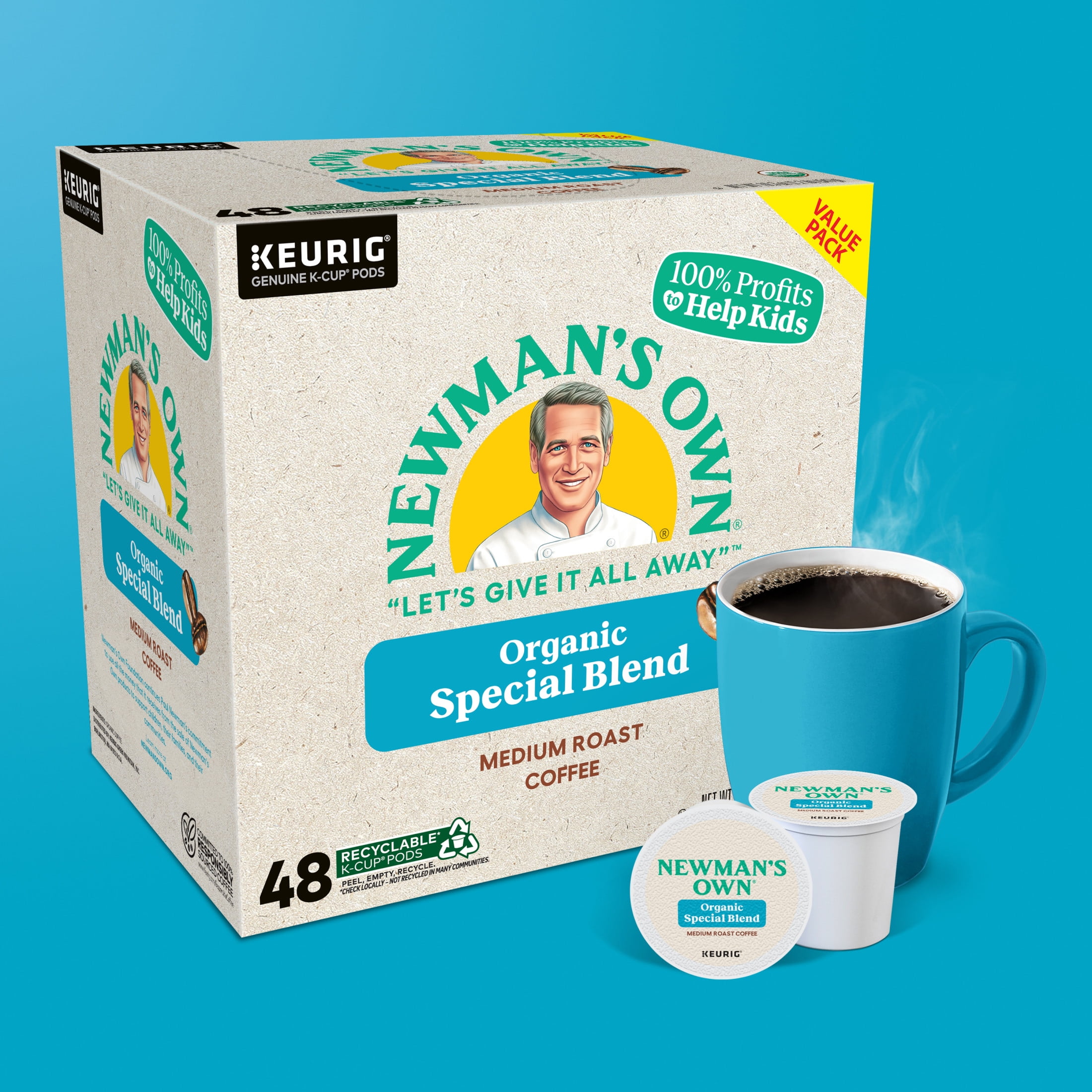 Newman's Own Organics Special Blend Coffee Pods, Medium Roast (48 Count) zcf4y