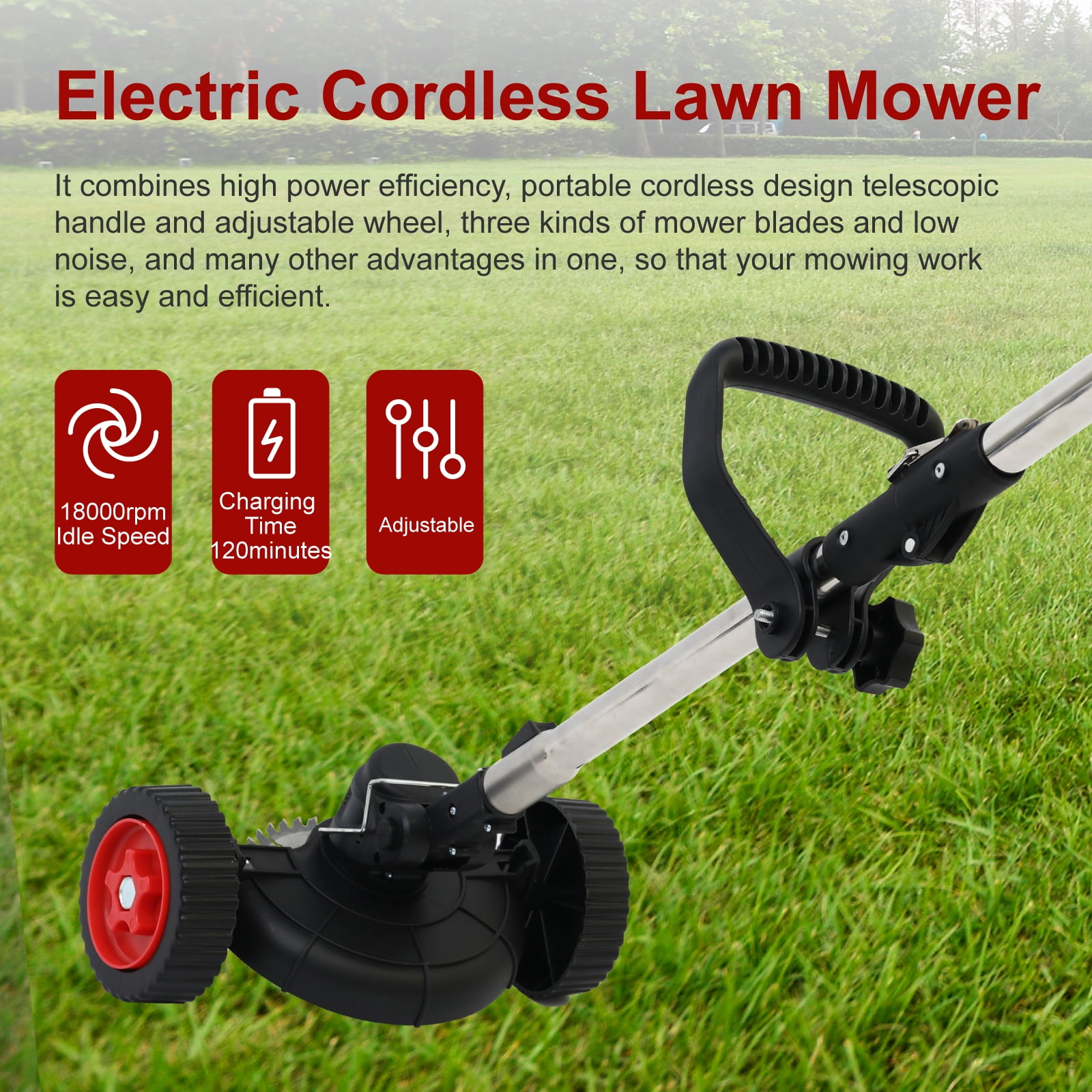 CATGOOD Cordless Electric Weed Trimmer with 2 Batteries (Black, 18000 RPM) faqp6