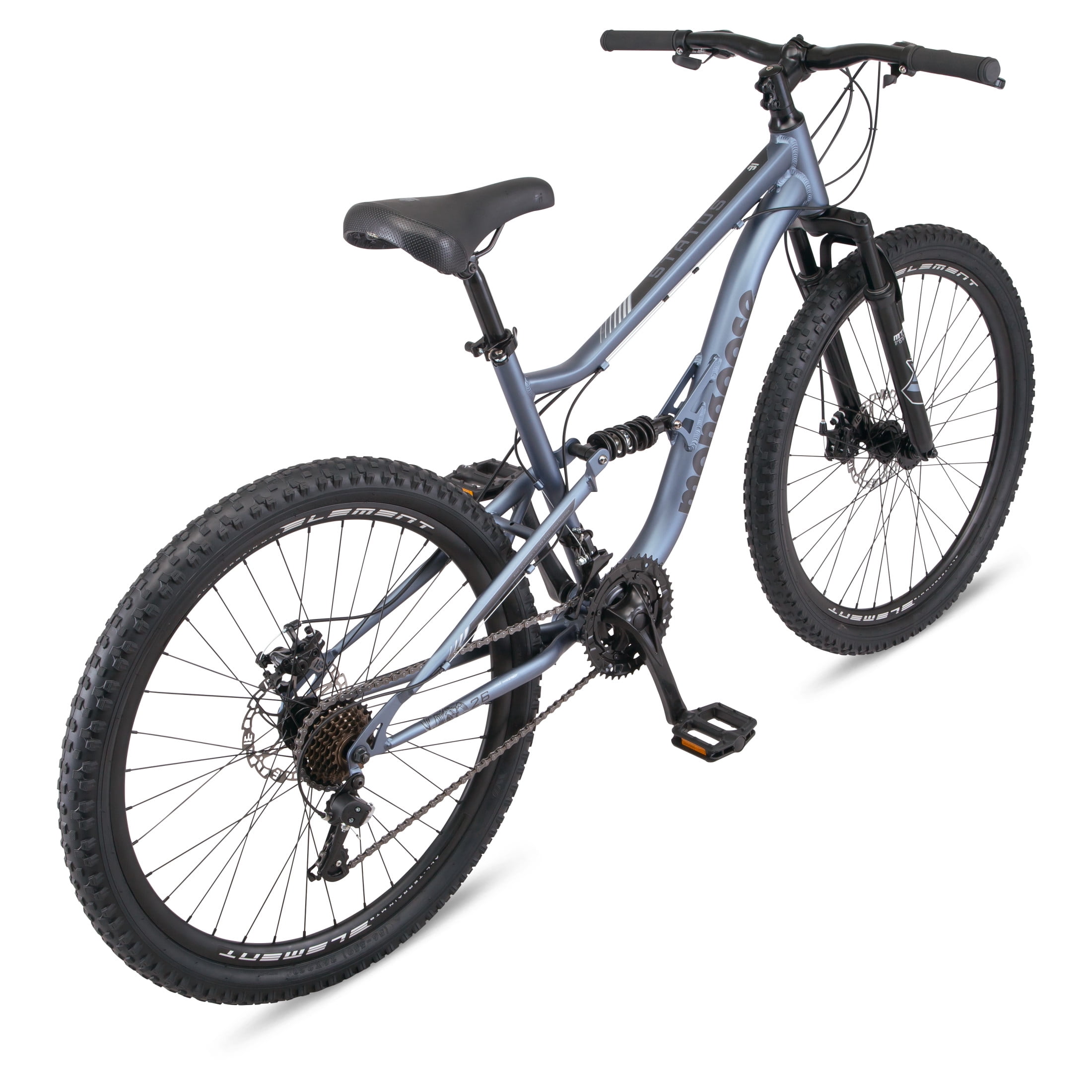 Mongoose Status Dual Suspension Mountain Bike (Slate Blue, 26 in Wheels) zov0y