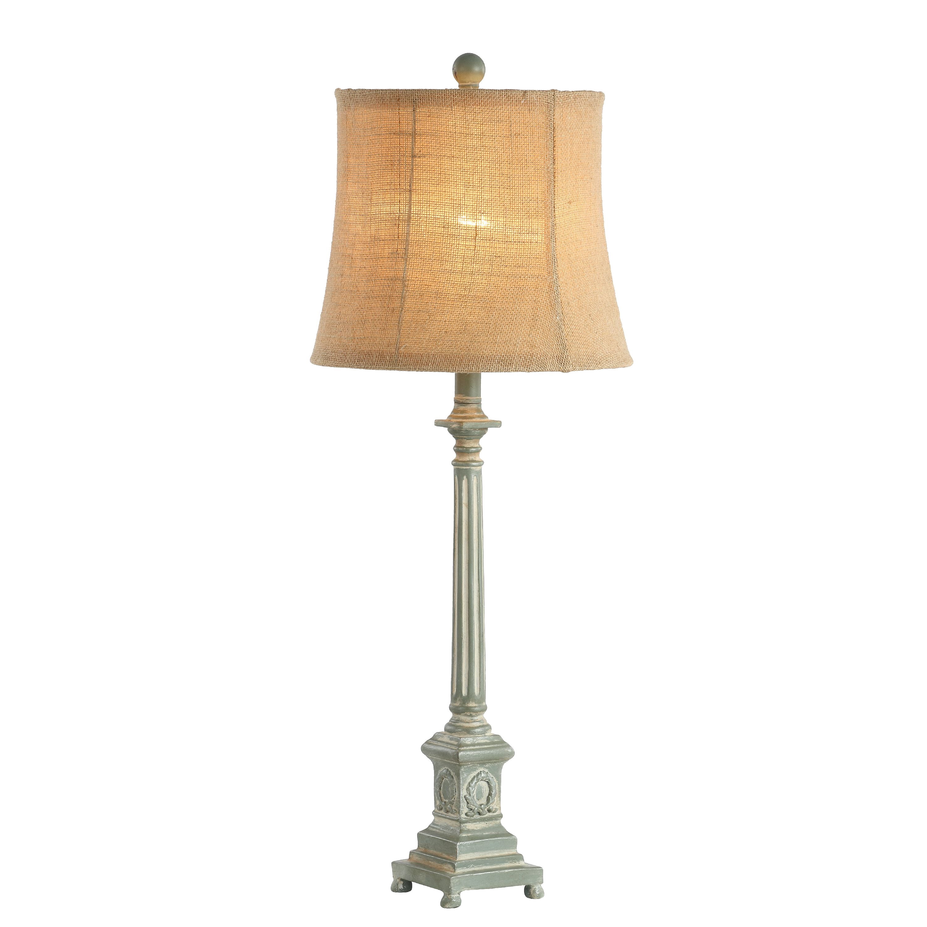Safavieh Collin Traditional Antique Blue Table Lamp with Brown Shade (35.1 in) 2lgx8