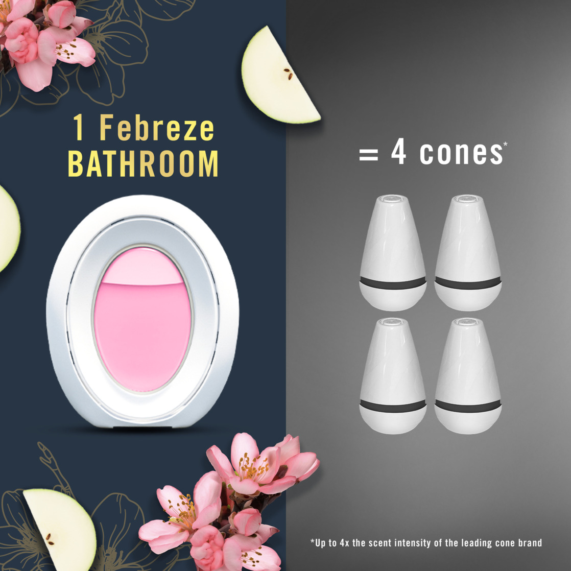 Febreze Bathroom Air Freshener Odor-Fighting Japanese Cherry Blossom Scent (2 Pack, 0.21 oz) ic8o2