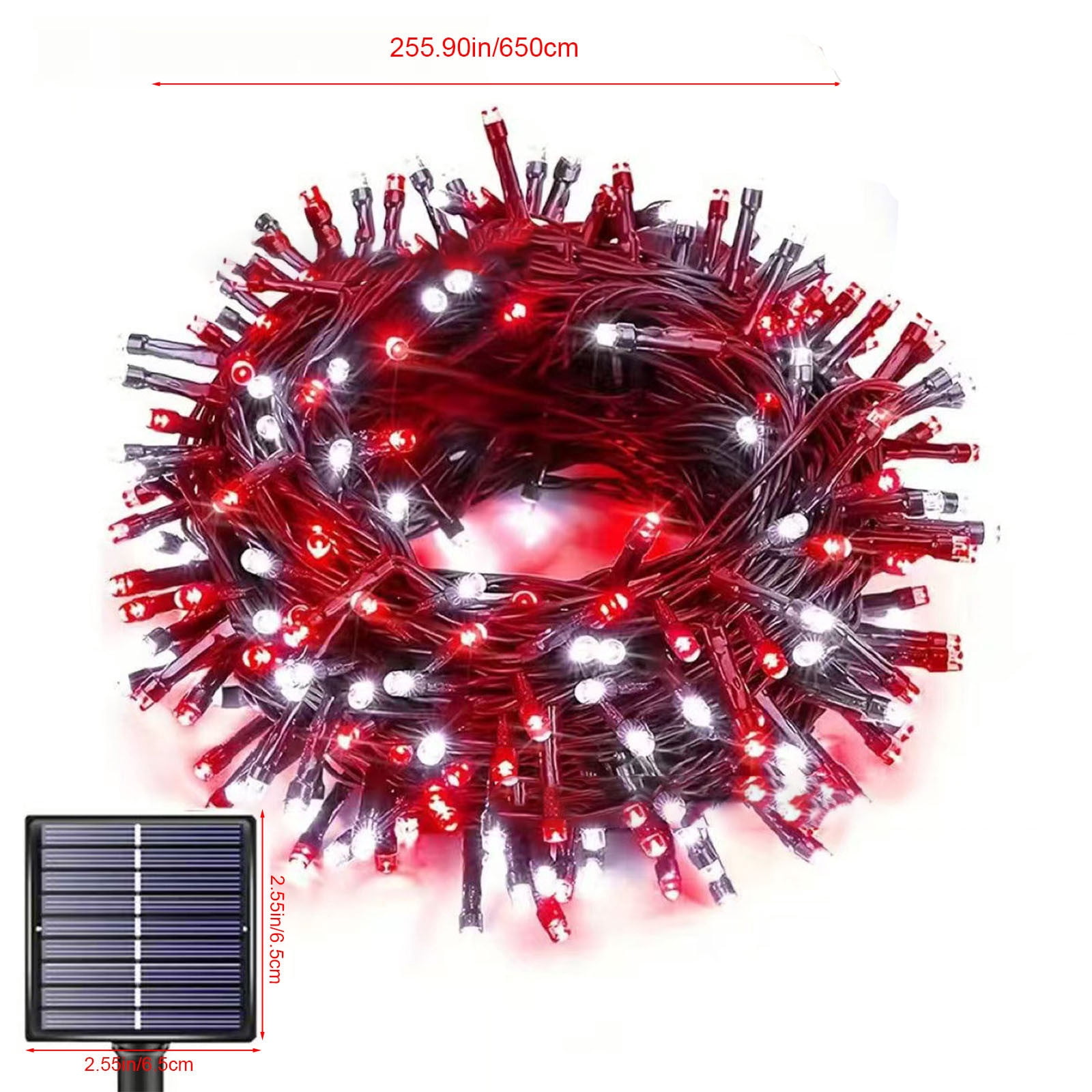 LNOGEUPG Solar LED String Lights Outdoor Waterproof Decorative Lighting (Red, 21.3 ft) 3wmu7